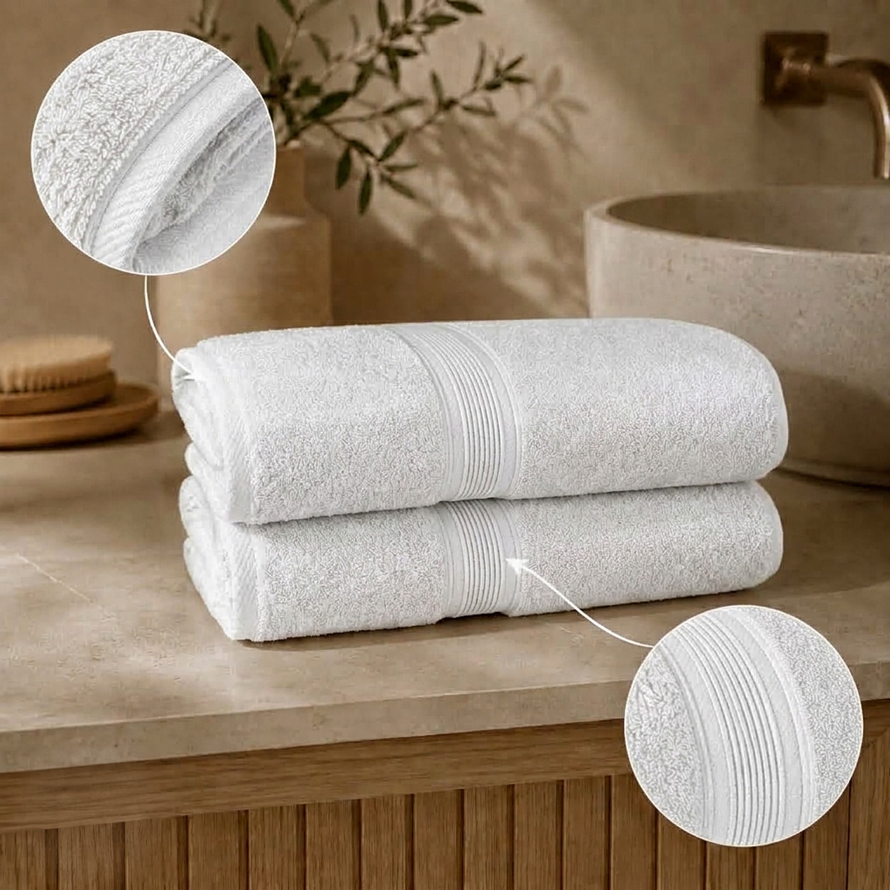 GOODproduct Badetücher »Finnja, 2 grosse Premium Duschtücher, 550 gr/m², 100x150cm« 100% Baumwolle, unifarben, schwer & flauschig, 5 Jahre Garantie