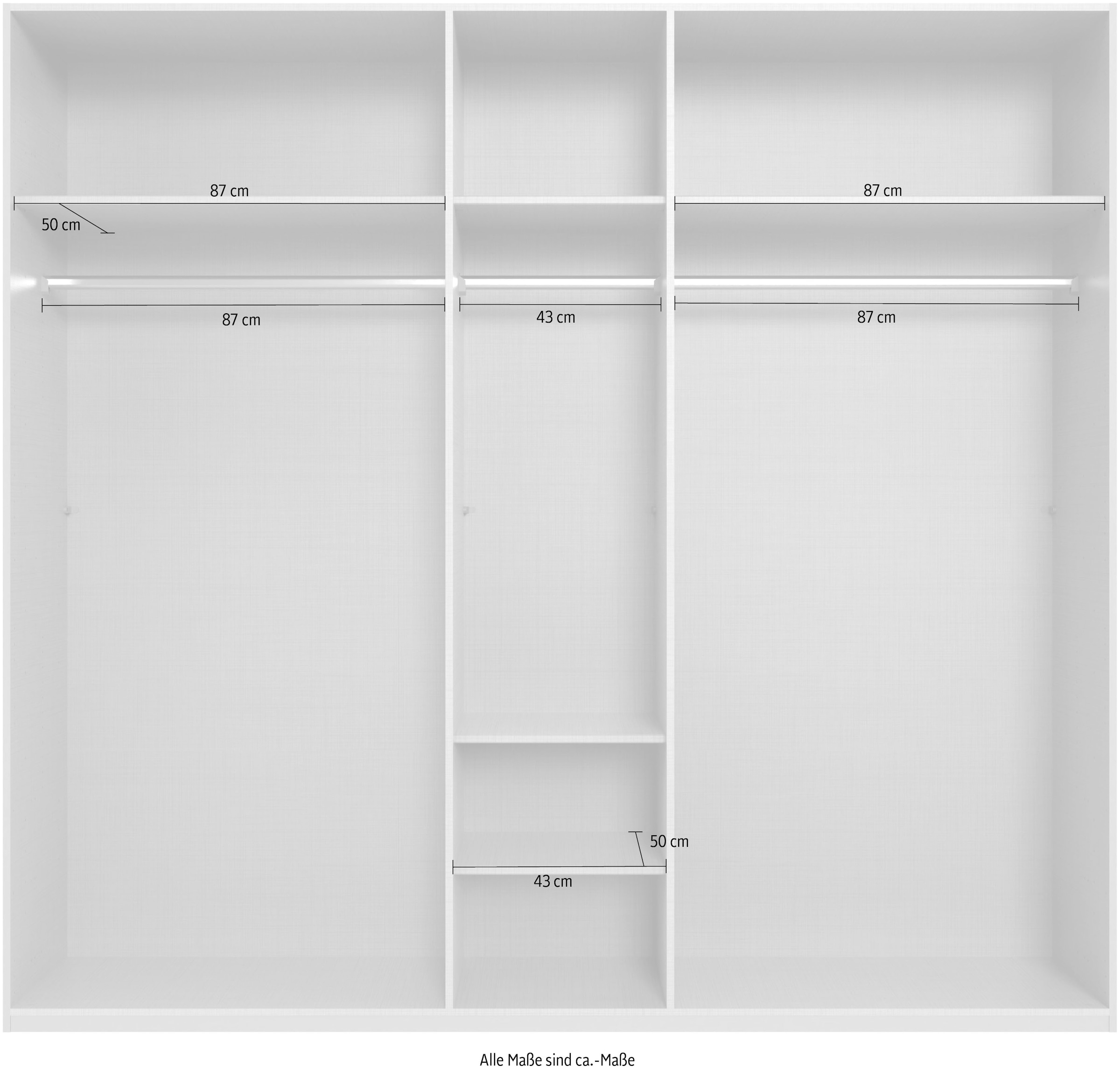 Wimex Kleiderschrank »Mugano,in 8 Breiten,3 Höhen,2 Tiefen, viele Farben, Made in Germany«, (in Basic oder Premium Ausstattung mit 2 weiteren Einlegeböden), mit langen oder kurzen Griffen aus Metall, mit oder ohne Spiegel