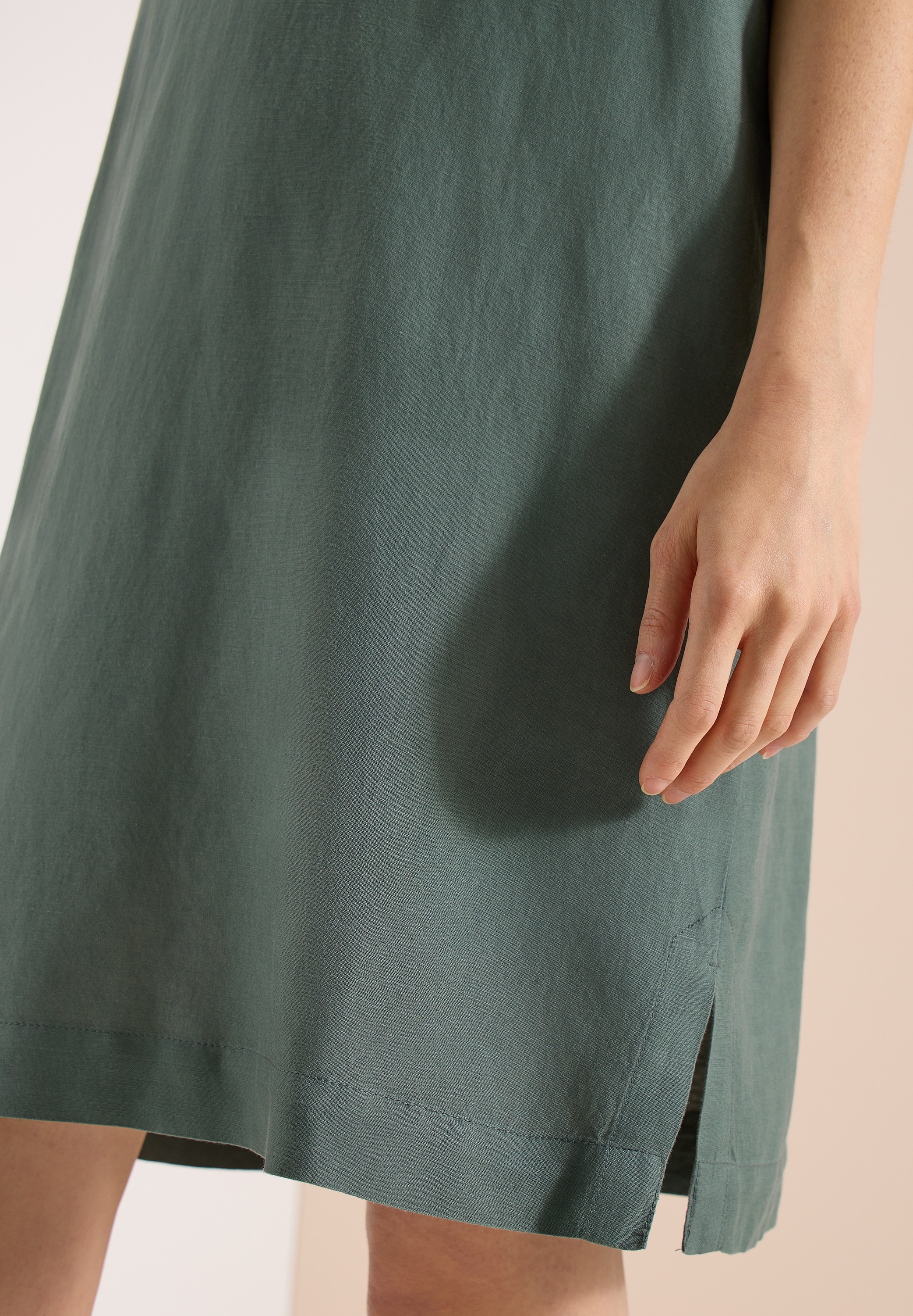 Cecil Midikleid Ohne Taschen Sommerkleid aus Leinenmix