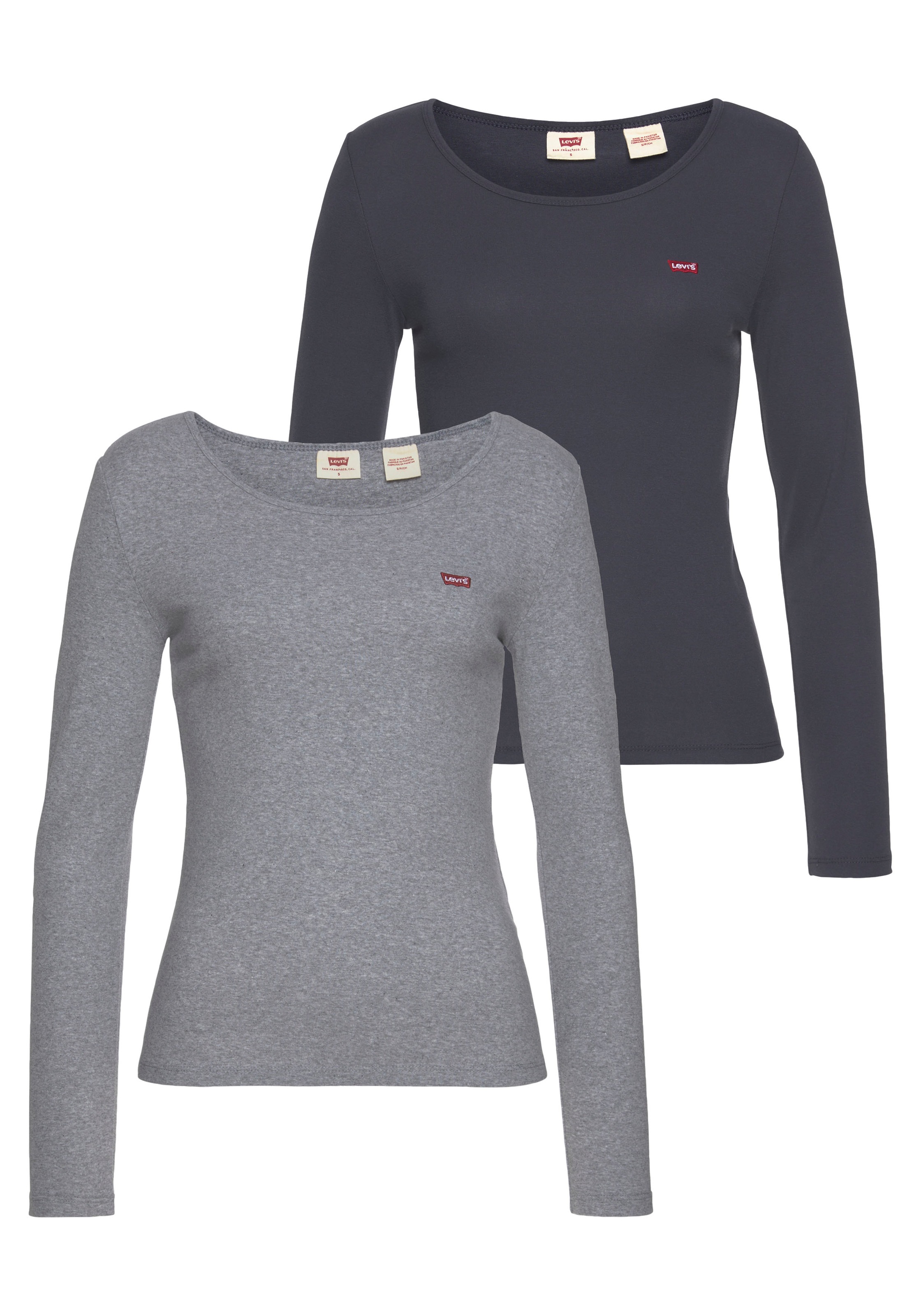 Image of Levi's® Langarmshirt »LS 2 Pack Tee«, (Packung, 2 tlg.), mit Batwing Logo-Stickerei bei Ackermann Versand Schweiz
