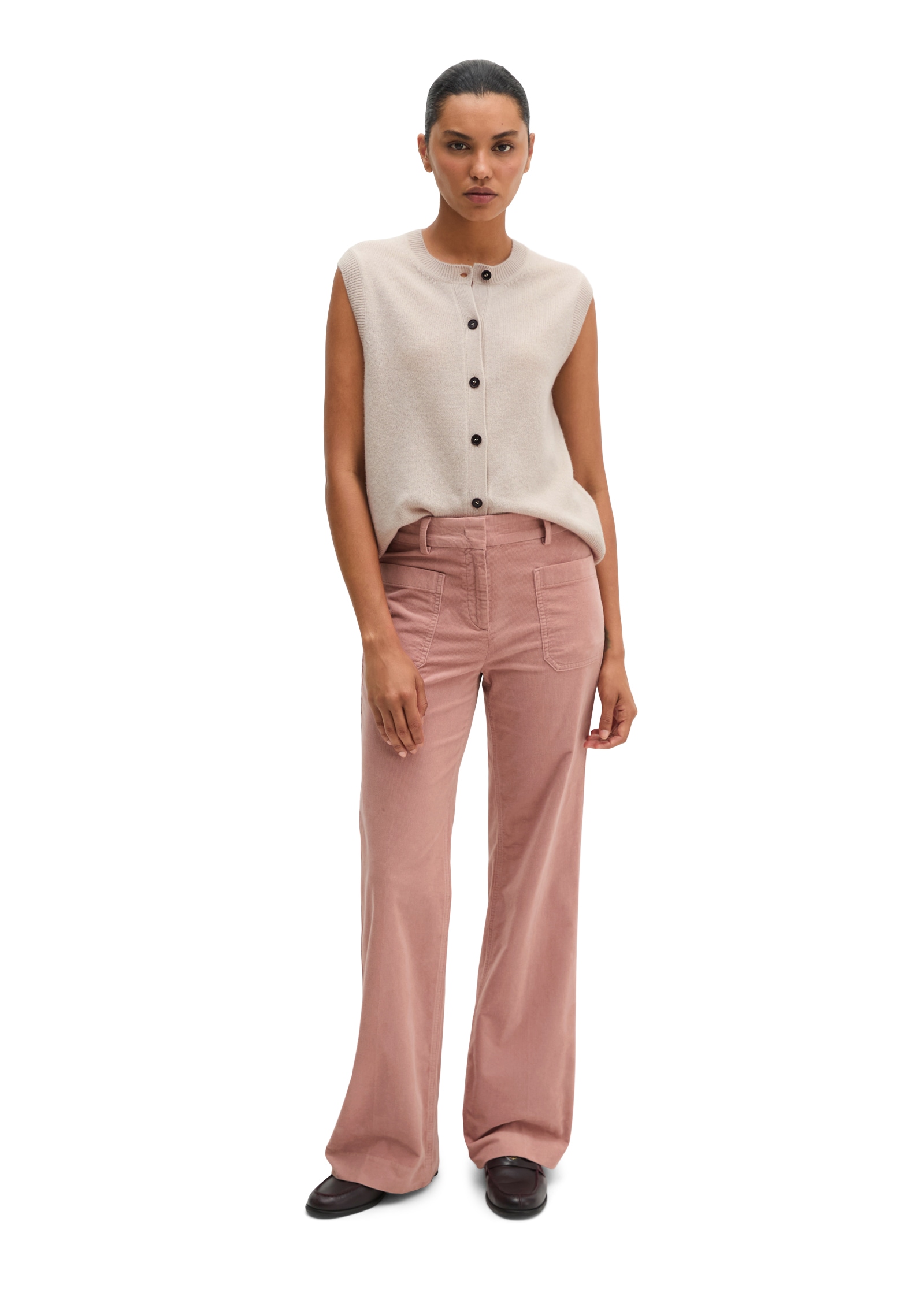 Marc O'Polo Pantalon en velours côtelé »MARTHE FLARED«  en coton stretch, coupe évasée