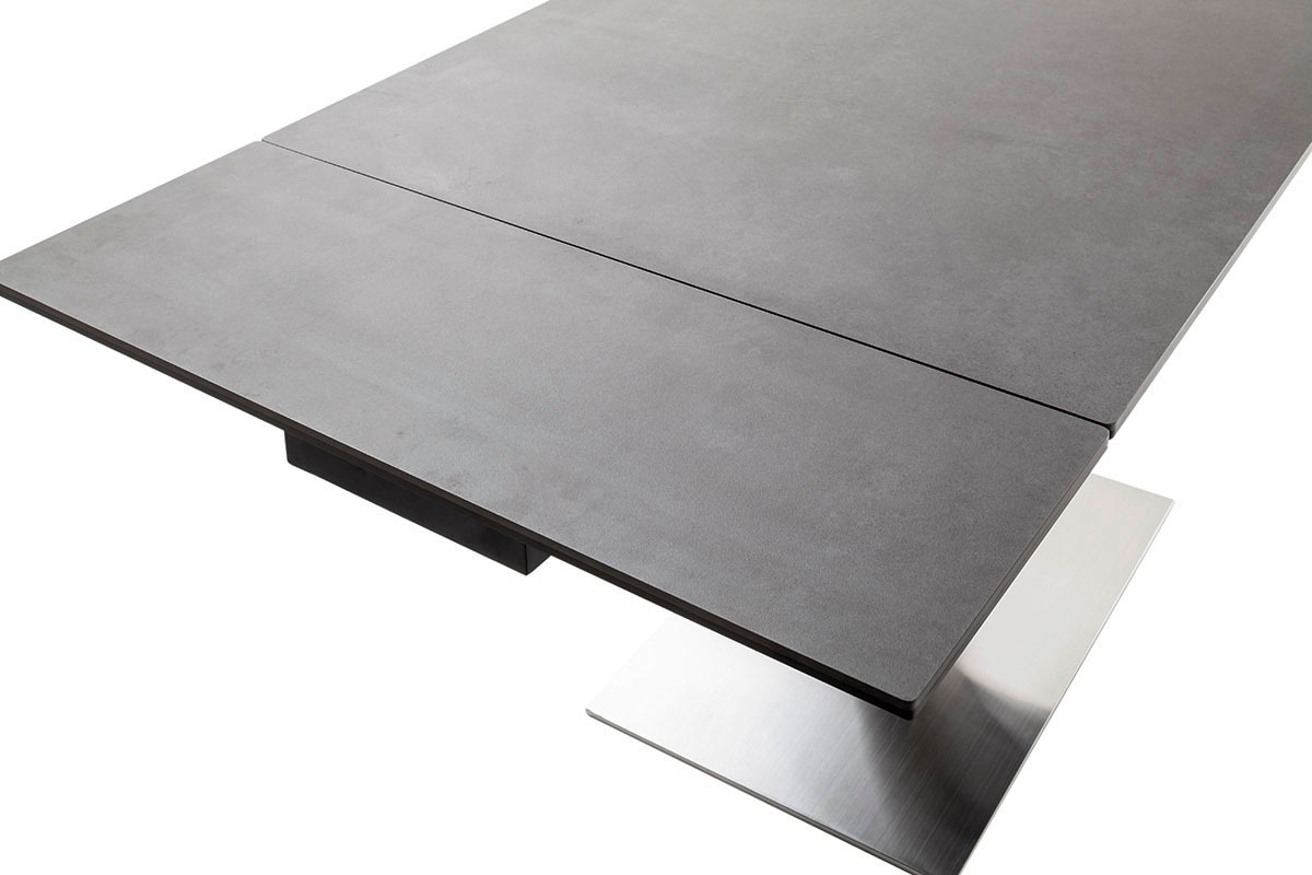 MCA furniture Esstisch »PESARO Auszugstisch mit Säule 120-180 cm« Einzelstück,  Keramik,Edelstahl,Stirnauszug,ausziehbar,Tischplatte 14 mm