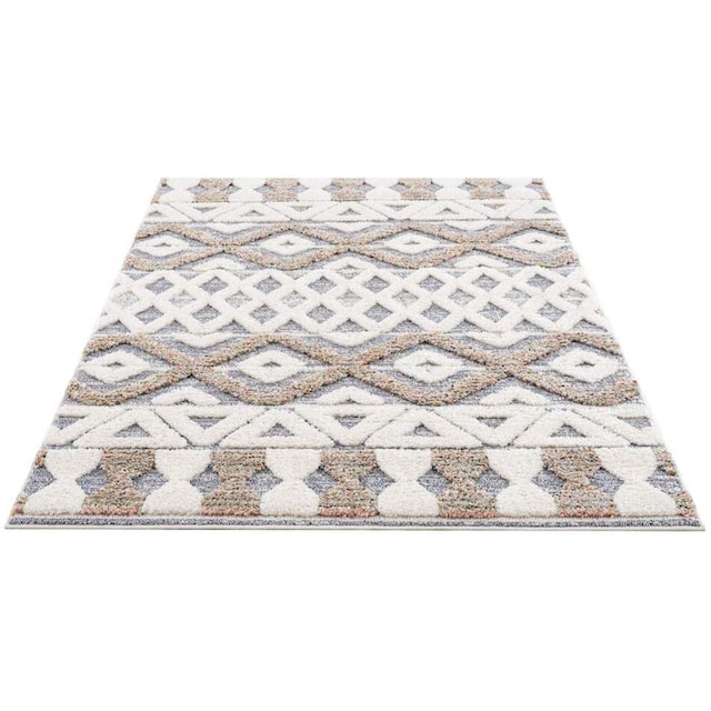 günstig kaufen Hochflor-Teppich Rauten Boho-Teppich, 3050«, weich, City 3D-Effekt, »Focus besonders rechteckig, Carpet Design