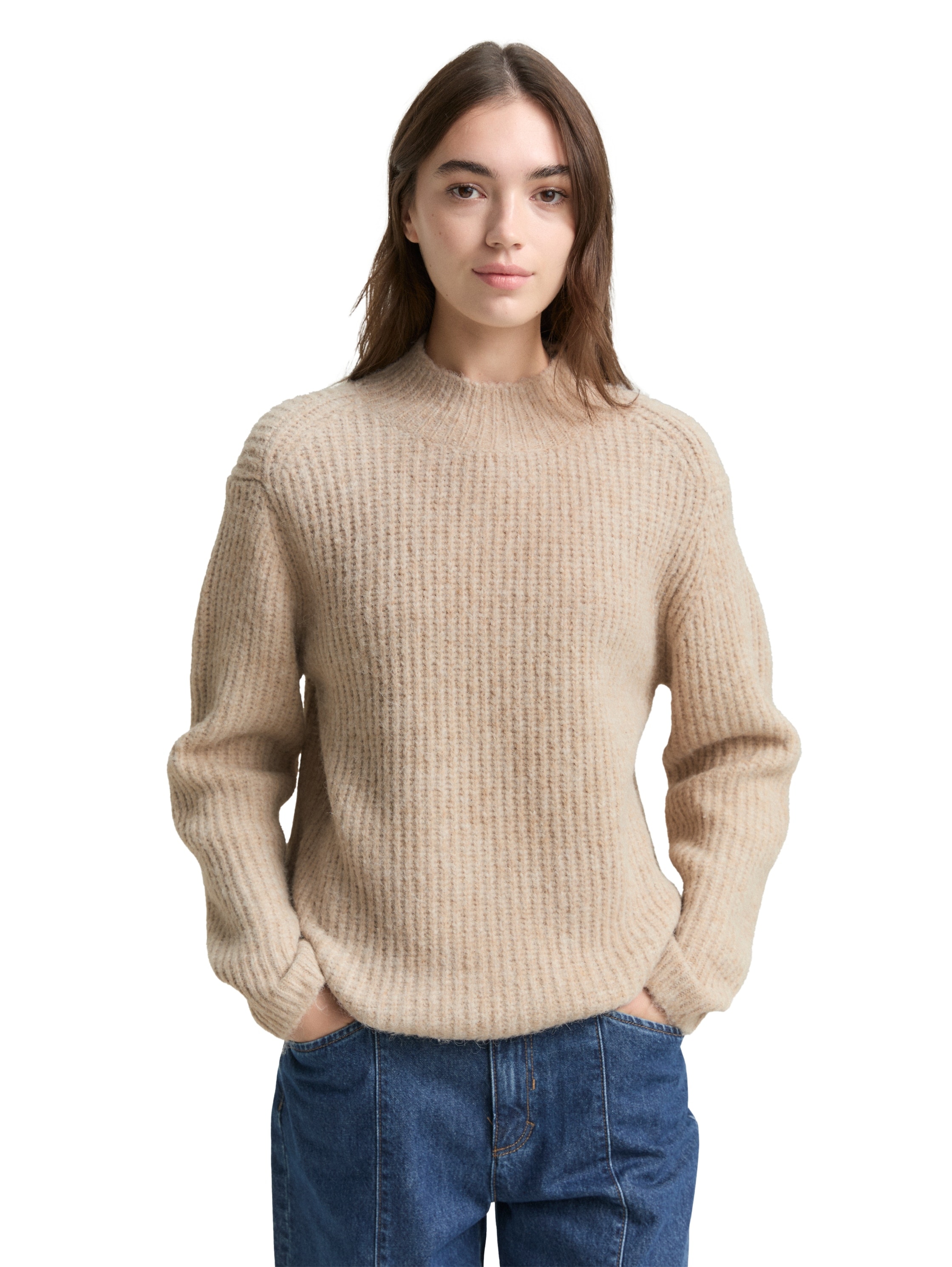 Image of TOM TAILOR Denim Strickpullover mit Stehkragen