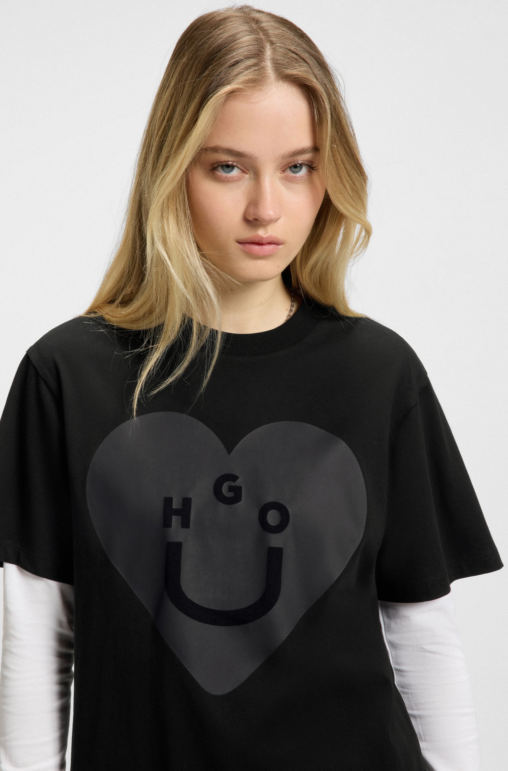HUGO Blue T-Shirt »Vintage Tee«, in lockerer Passform