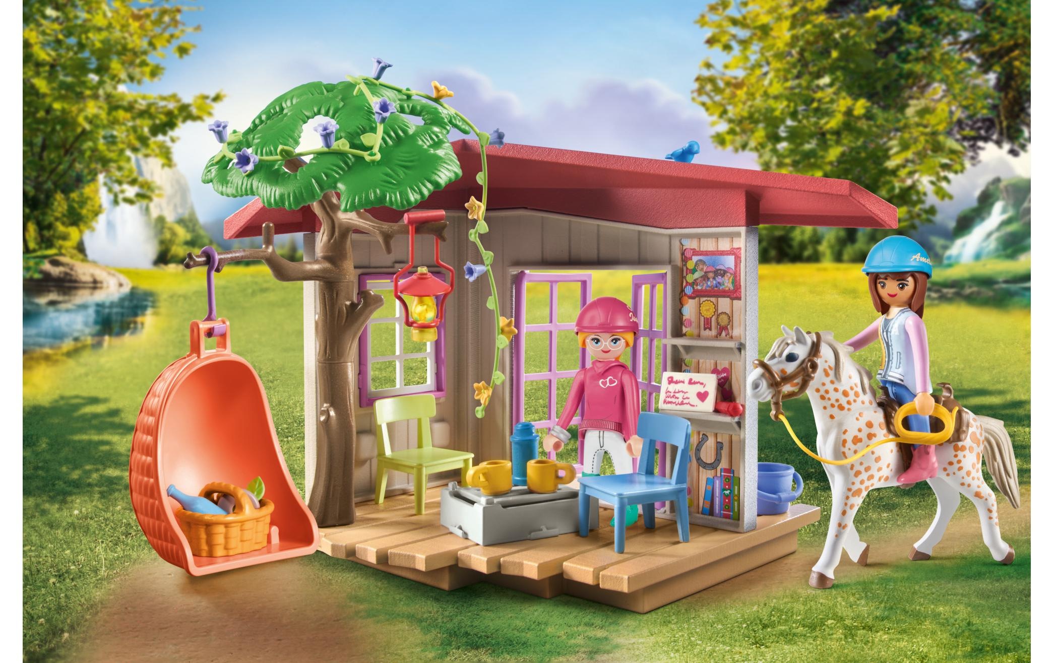 Playmobil® Spielbausteine »Horses of Waterfall Geheimes Clubhaus für Pferdefans 71638«, (63 St.)