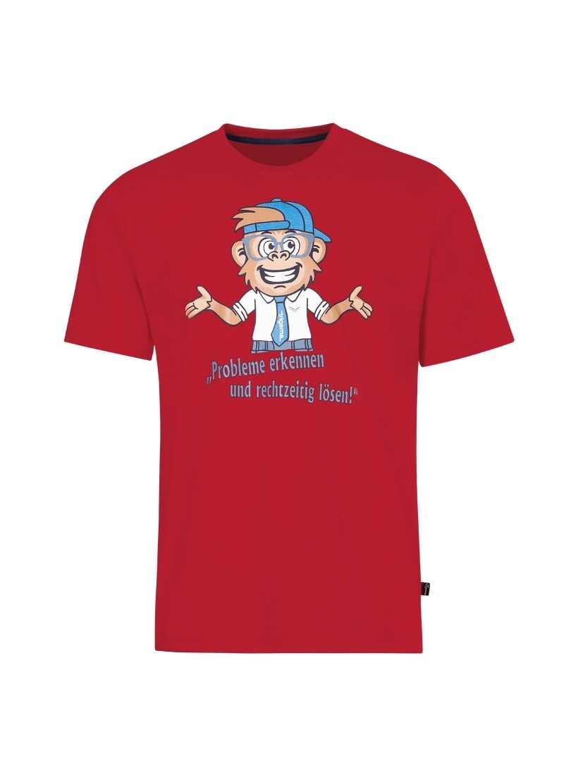 Trigema T-Shirt »TRIGEMA Spruch Shirt mit lustigem Affen-Print«, (1 tlg.)