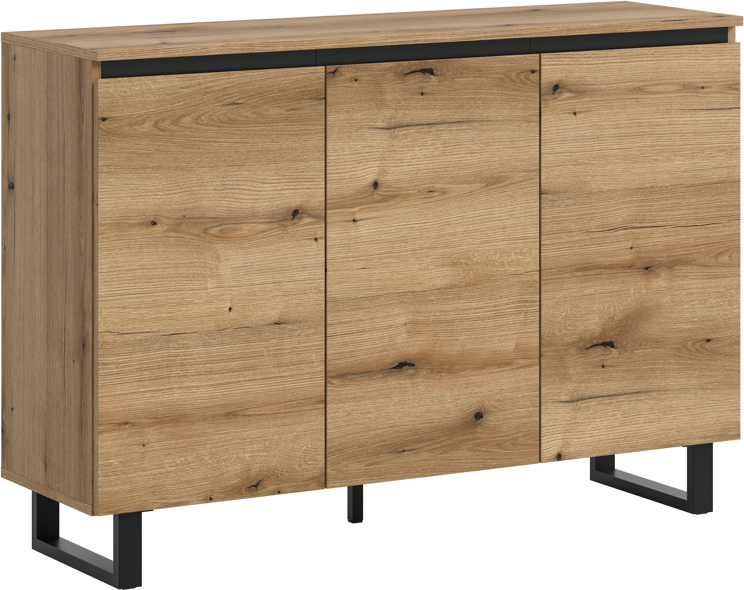 Image of Home affaire Sideboard "TOMA, Breite: 120 cm, mit Metall-Kufen-Fuss, 3 Türen, 3 Einlegeböden" Anrichte, Kommode, Schrank, Board, Higboard