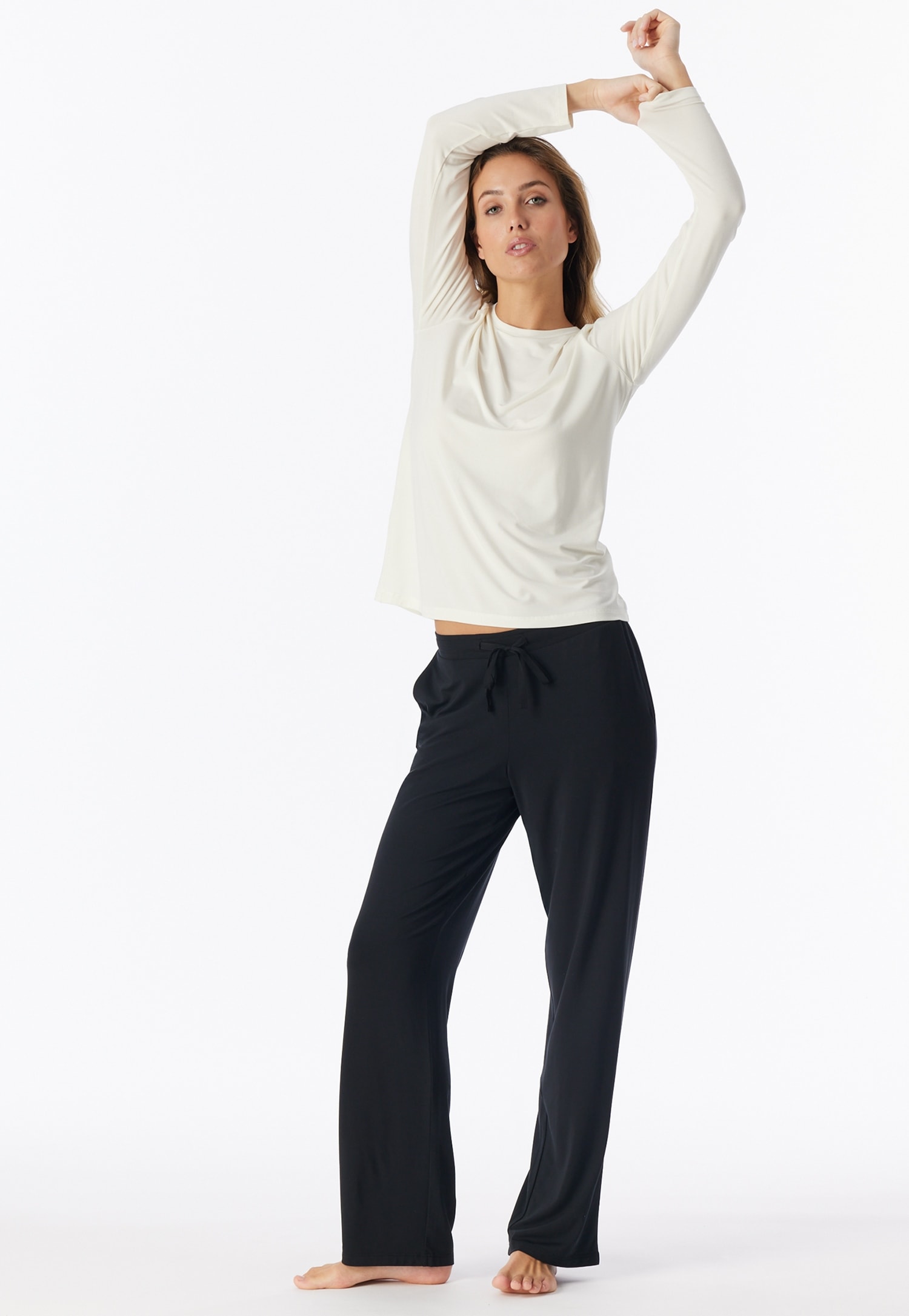 Image of Schiesser Pyjamahose "Mix + Relax" Single-Jersey-Qualität, Gummizug, Bindeband