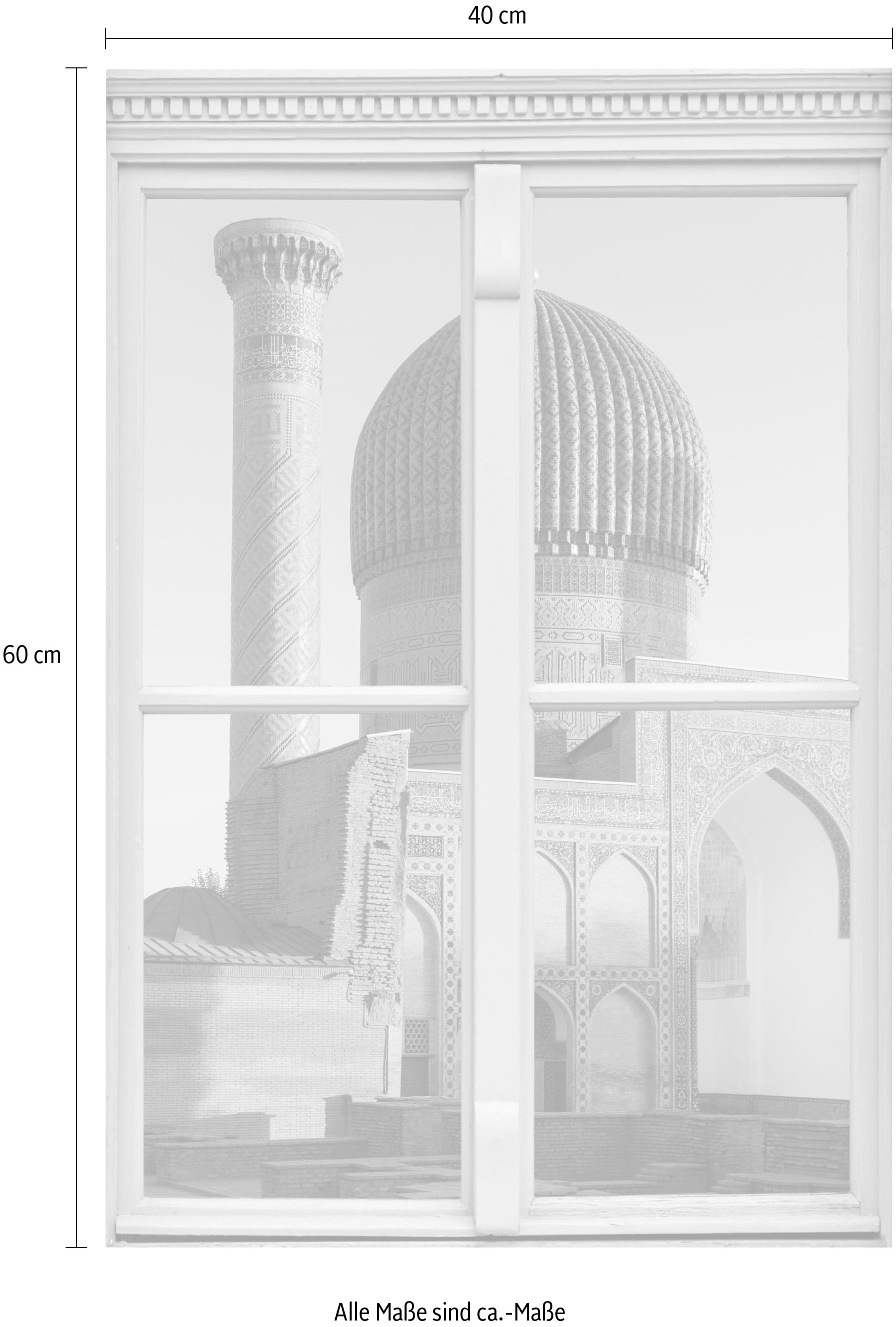 queence Wandsticker »Palast«, Wandsticker, Wandbild, selbstklebend, 3D, Fenster
