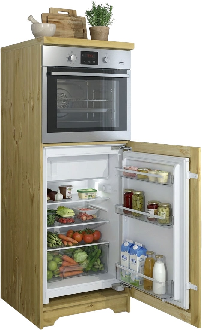 Home affaire Four/réfrigérateur encastrable »Meliss« aus massiver Kiefer, Breite 60 cm, Soft-Close-Funktion