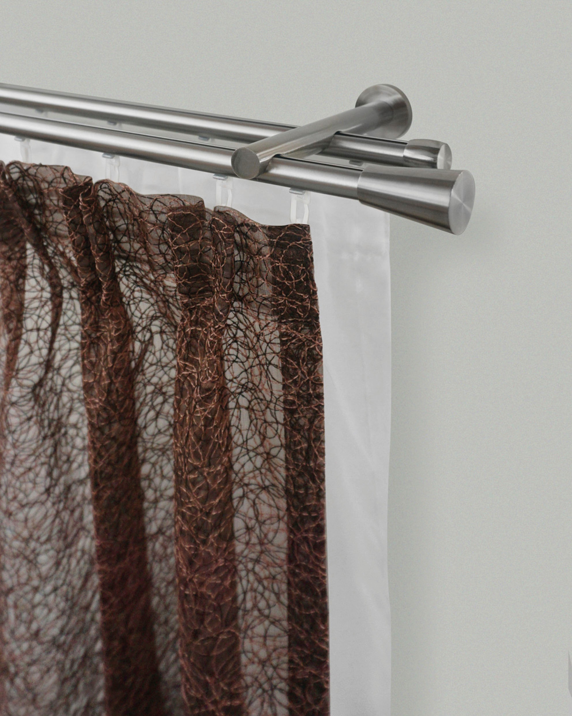 Image of GARESA Gardinenstange »ROSA«, 2 läufig-läufig, Wunschmasslänge, Vorhanggarnitur,Innenlaufgarnitur, einfache Montage, m. Profilverbinder verlängerbar, Wandmontage, Endknopf Stumpf bei Ackermann Versand Schweiz