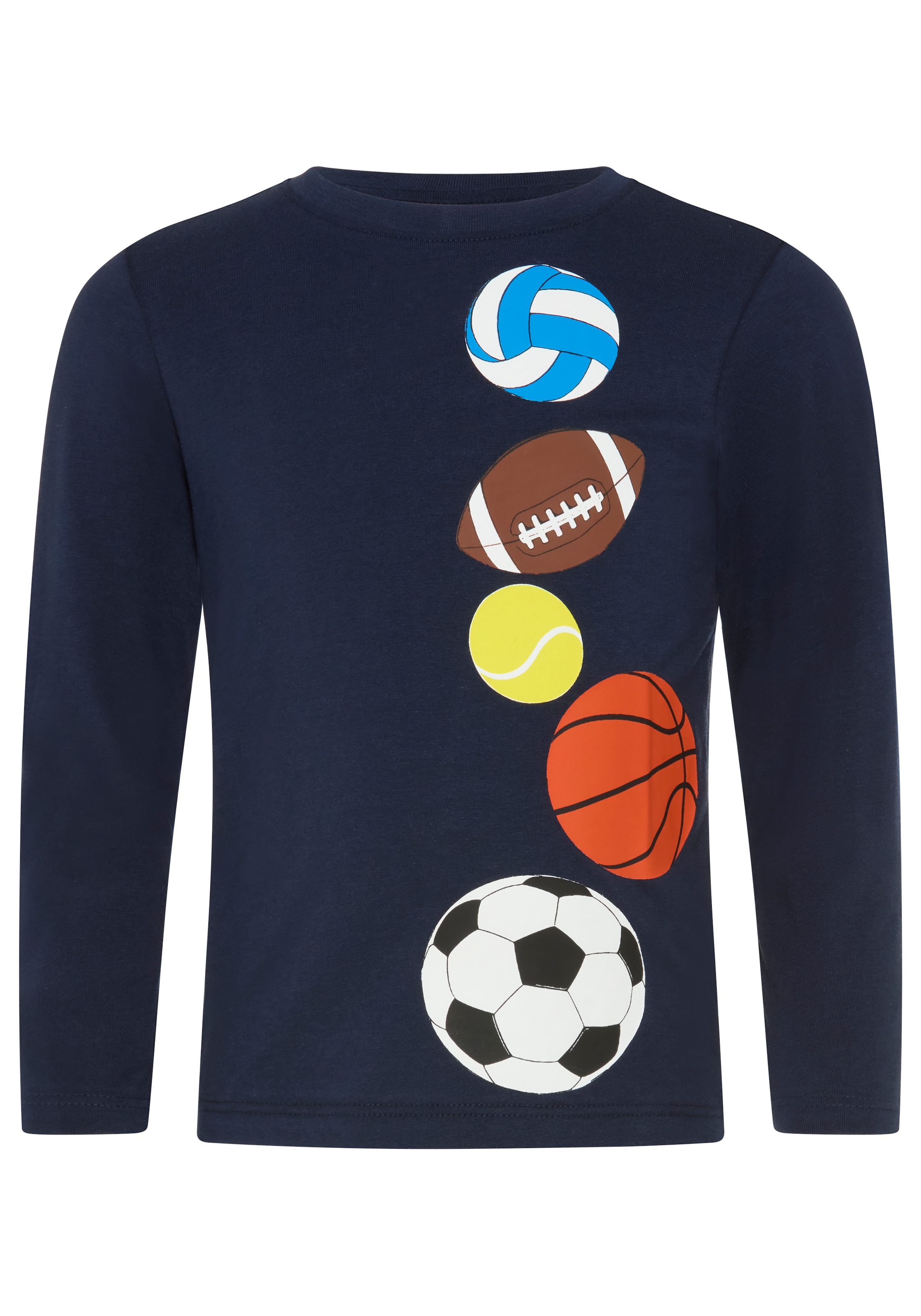 KIDSWORLD T-shirt à manches longues »Shirt mit tollem Bälle Druck« coupe basique, manches longues, col rond, pour enfants