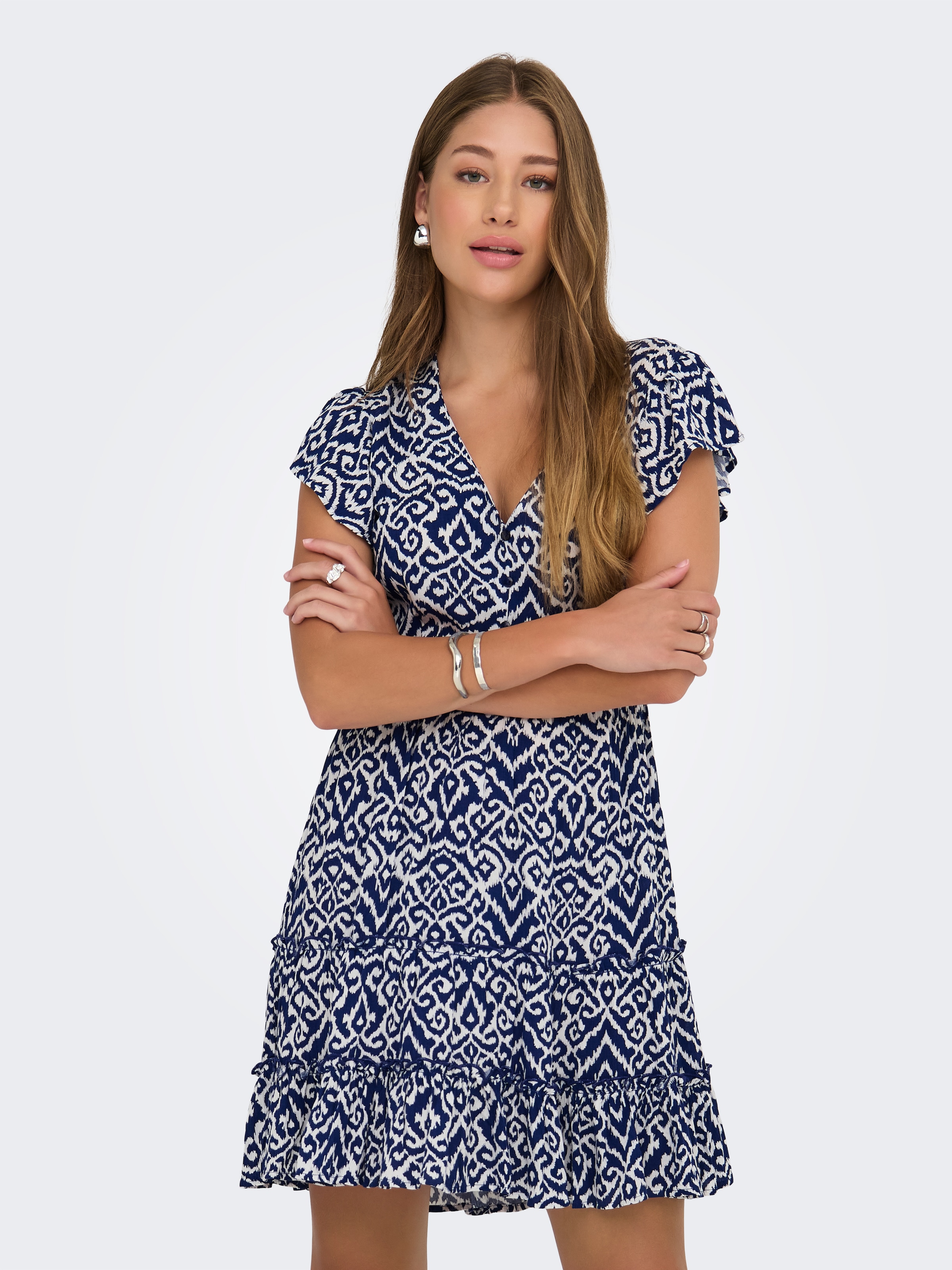 Image of ONLY Minikleid "ONLCLAUDETTE LIFE SS MINI DRESS WVN NOOS" Sommerkleid