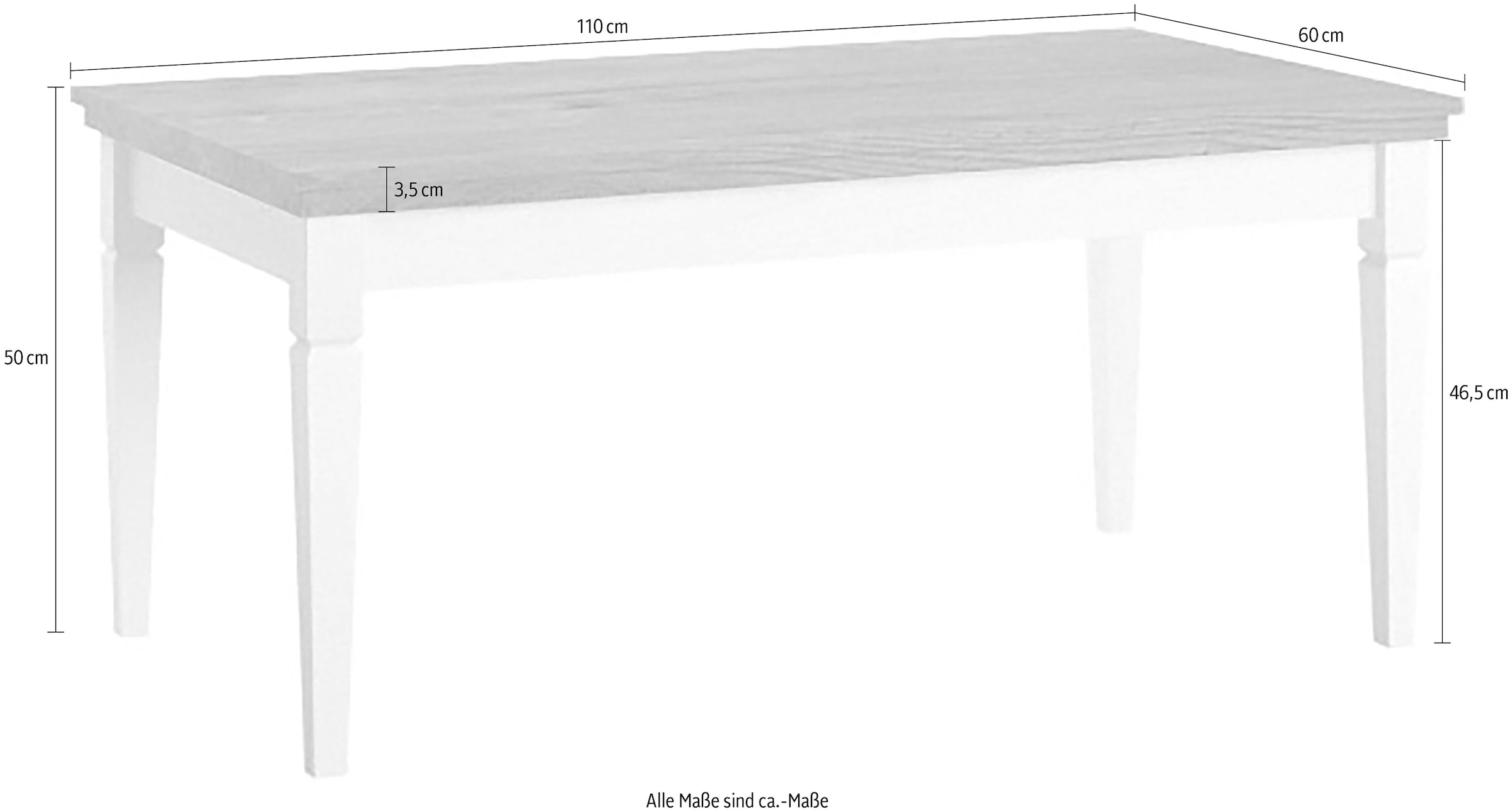 Home affaire Couchtisch »Evora«, (B/T/H): 110/60/50 cm