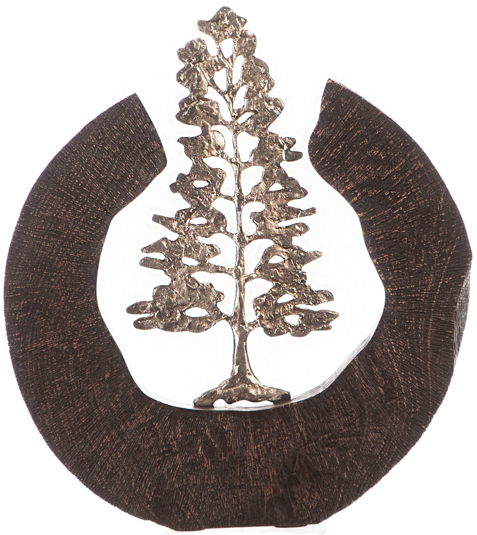 Motiv schwarz/silber«, Baum, 39 aus Fir Holz, »Skulptur GILDE Metall kaufen Wohnzimmer Höhe und cm, Dekoobjekt handgefertigt, Tree,