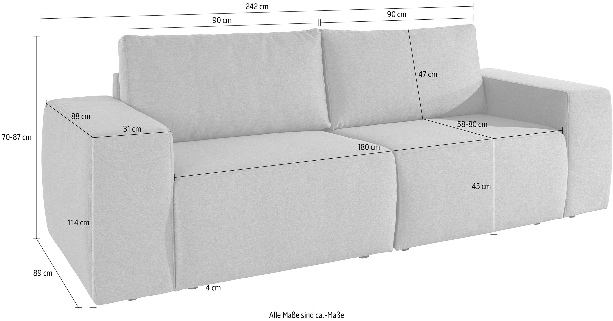 LOOKS by Wolfgang Joop Big-Sofa »LooksII«, geradlinig und komfortabel