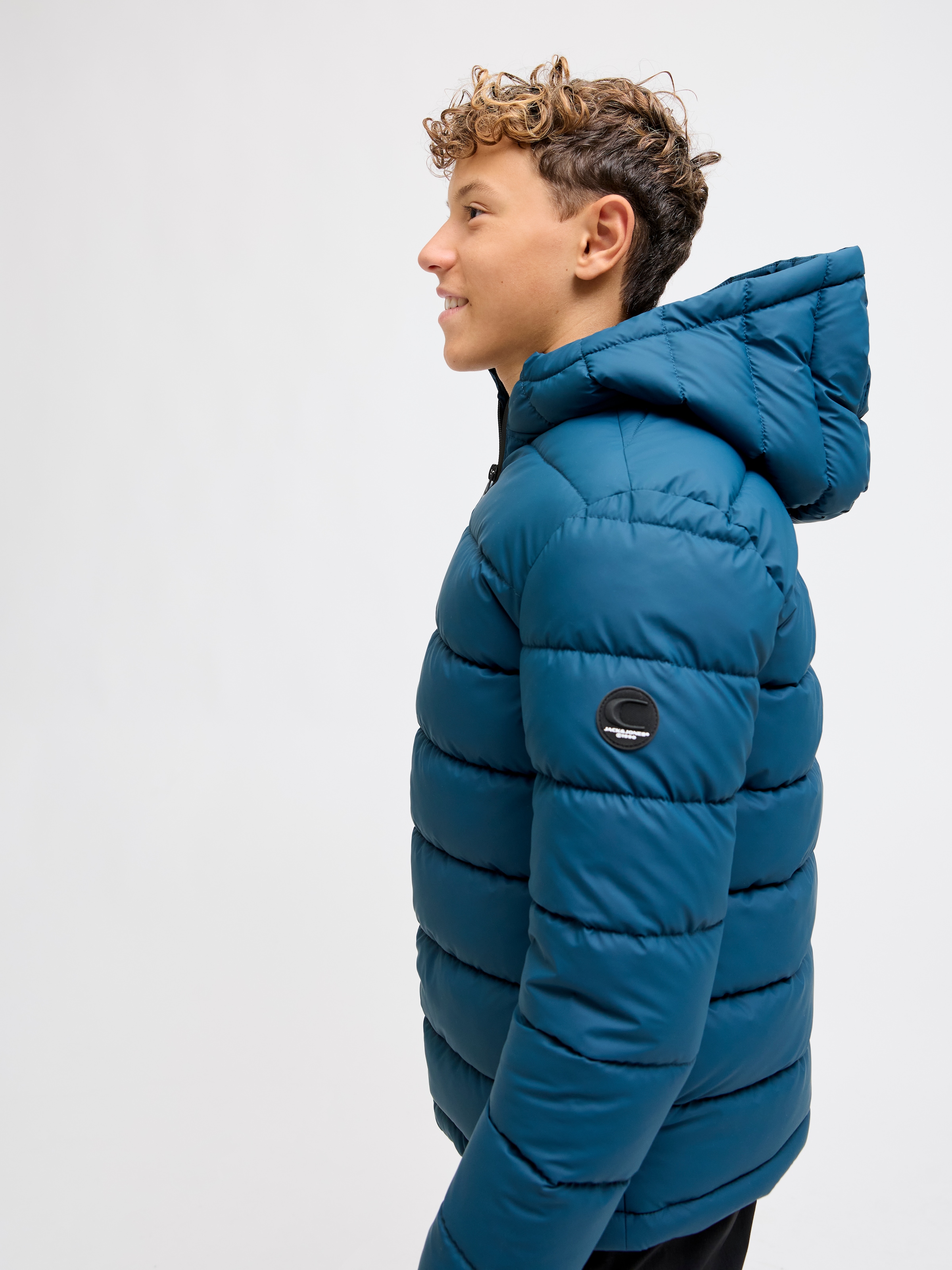 Jack & Jones Junior Veste matelassée »JCOPOINT PU PUFFER JACKET BF JNR« mit Kapuze