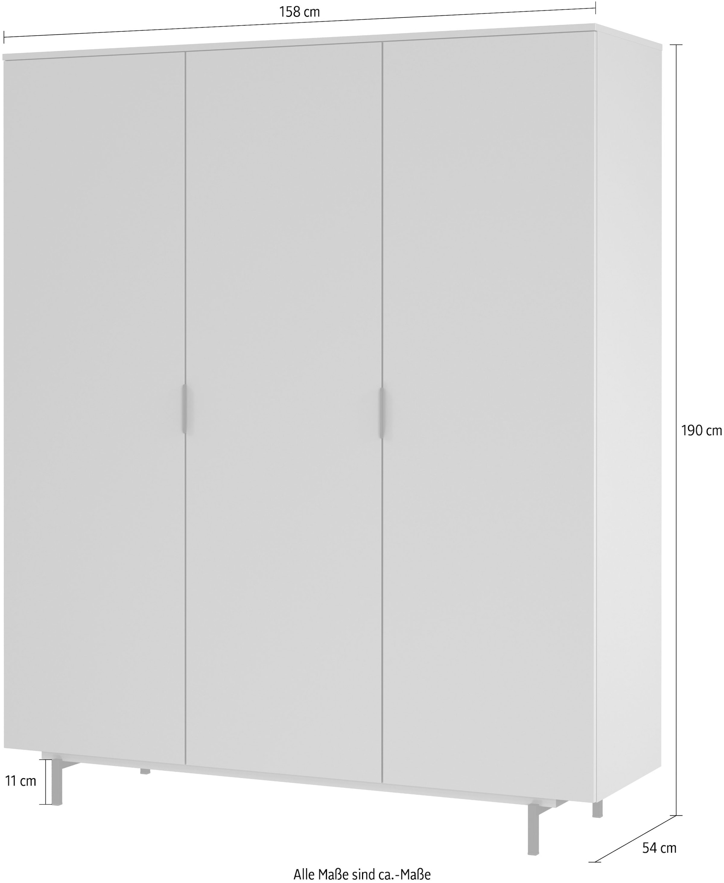 GERMANIA Kinderkleiderschrank »Tomino« 1 Stk. tlg. modernes Design, gedämpfte Türen, B/H/T 158/190/54 cm, 7 Einlegeböden