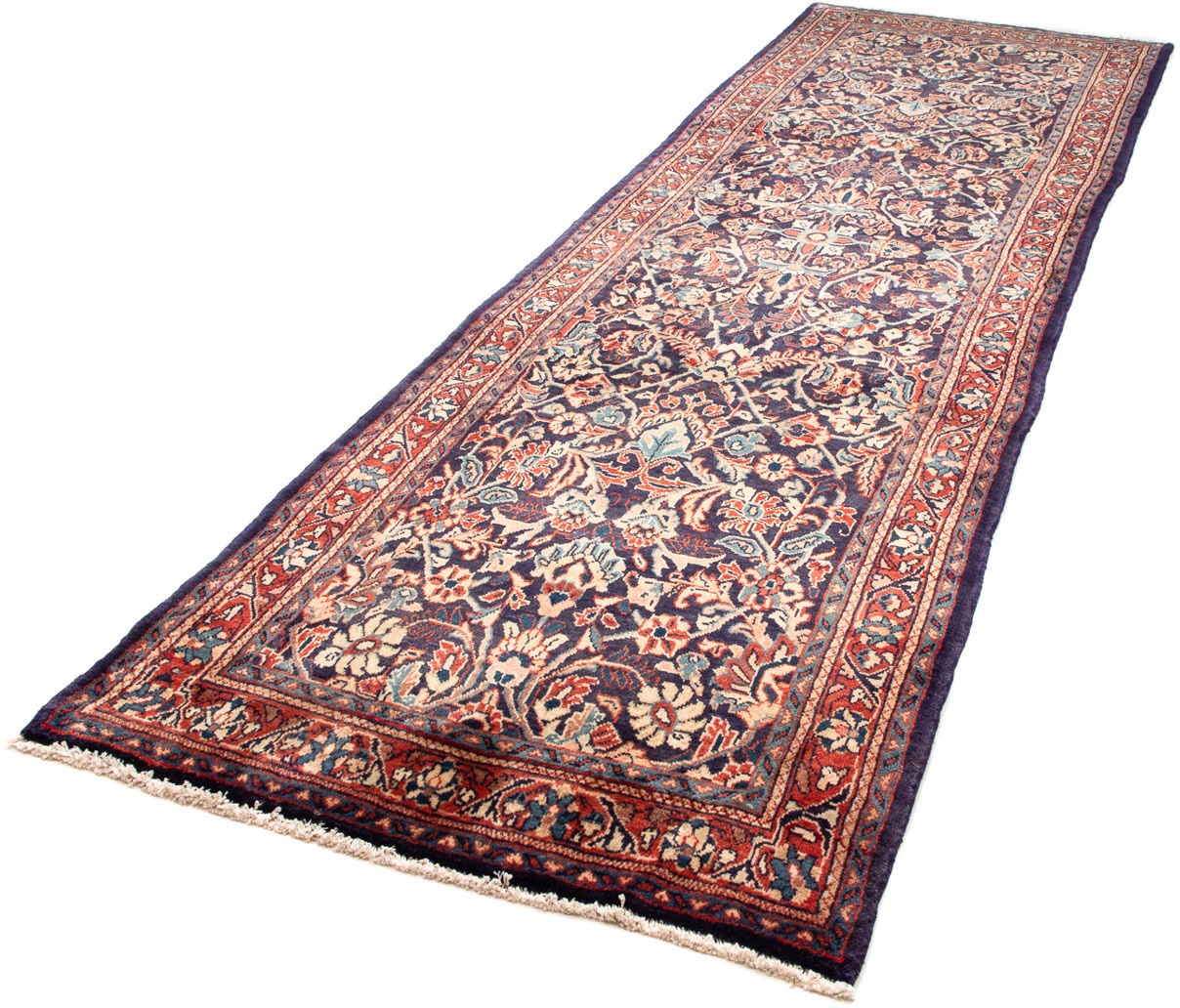 Image of morgenland Orientteppich »Perser - Nomadic - 354 x 110 cm - dunkelblau«, rechteckig, 10 mm Höhe, Wohnzimmer, Handgeknüpft, Einzelstück mit Zertifikat bei Ackermann Versand Schweiz