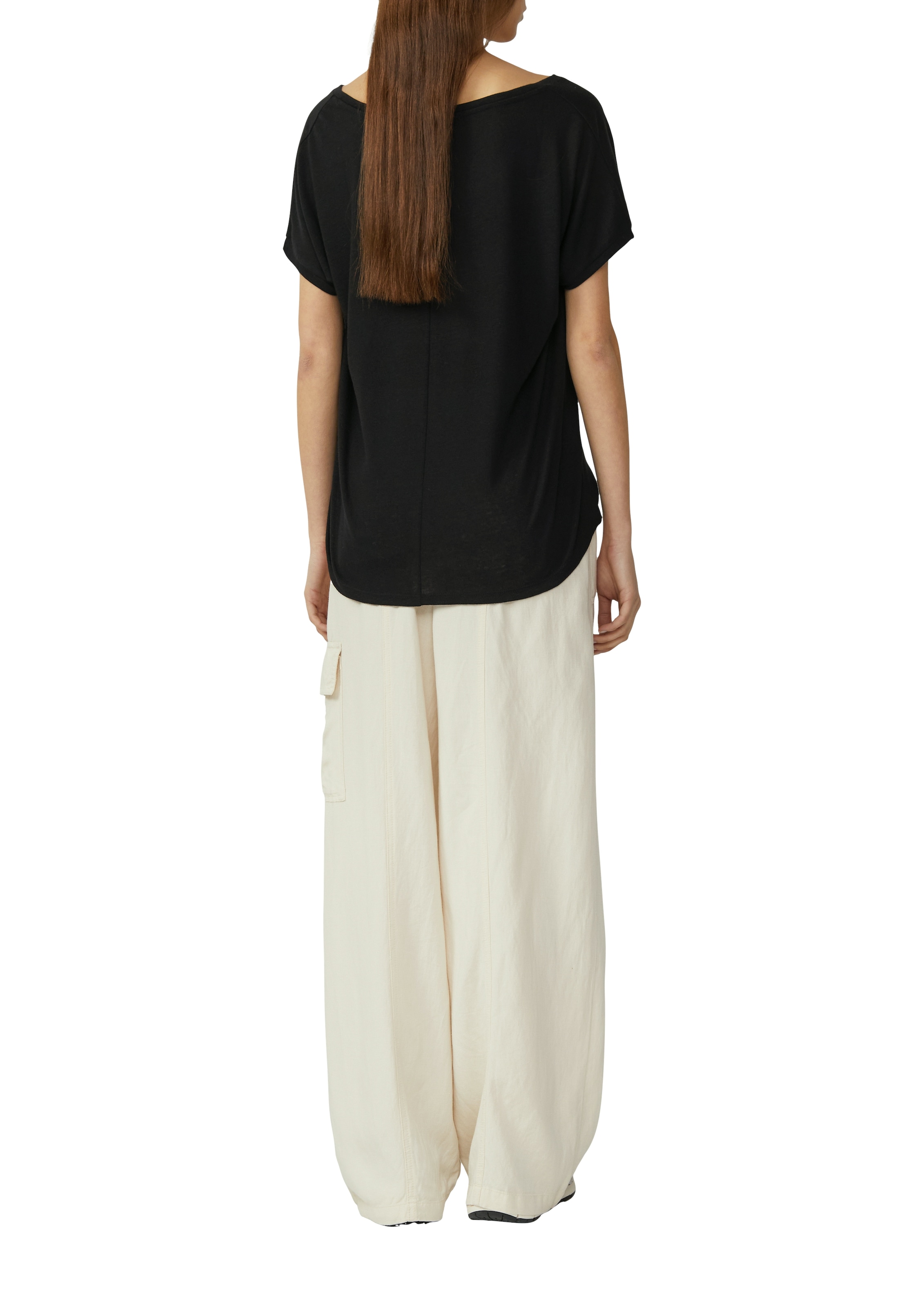 QS T-Shirt mit Leinenanteil