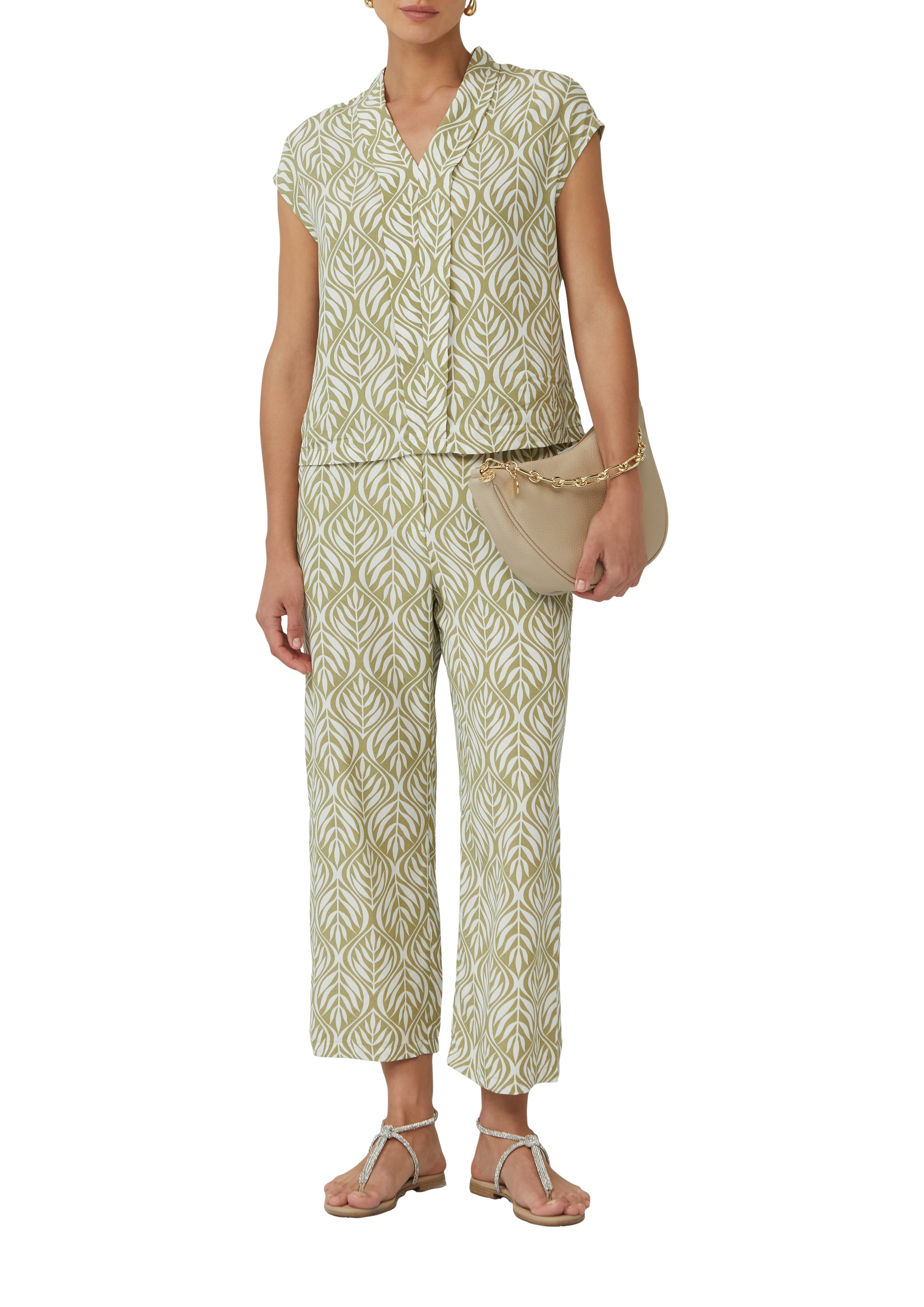 s.Oliver BLACK LABEL Kurzarmbluse, mit All-Over Print