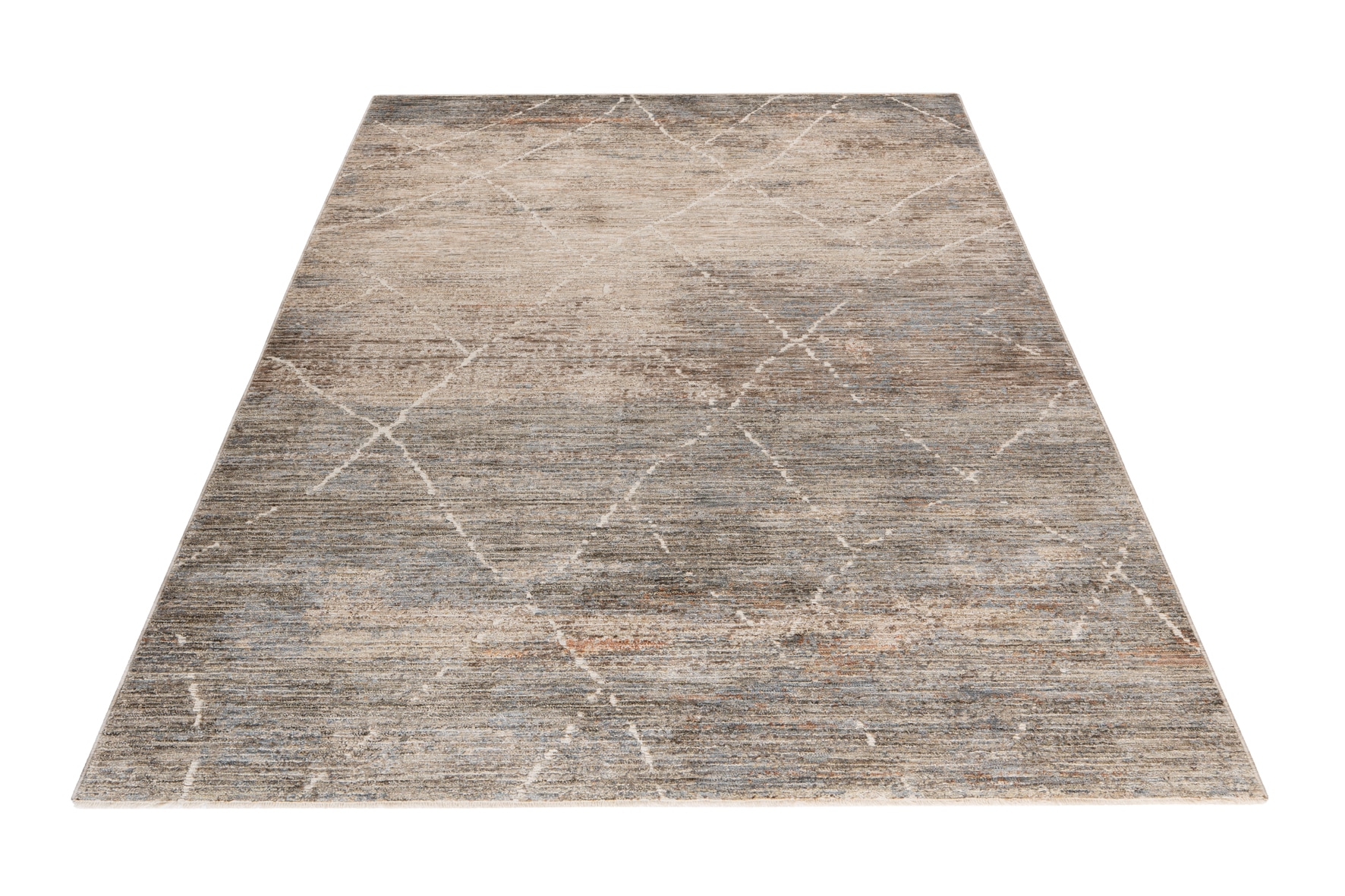 Image of Obsession Teppich "My Everest 420" rechteckig 7 mm Höhe abstraktes Rauten Muster, mit Fransen, Vintagedesign
