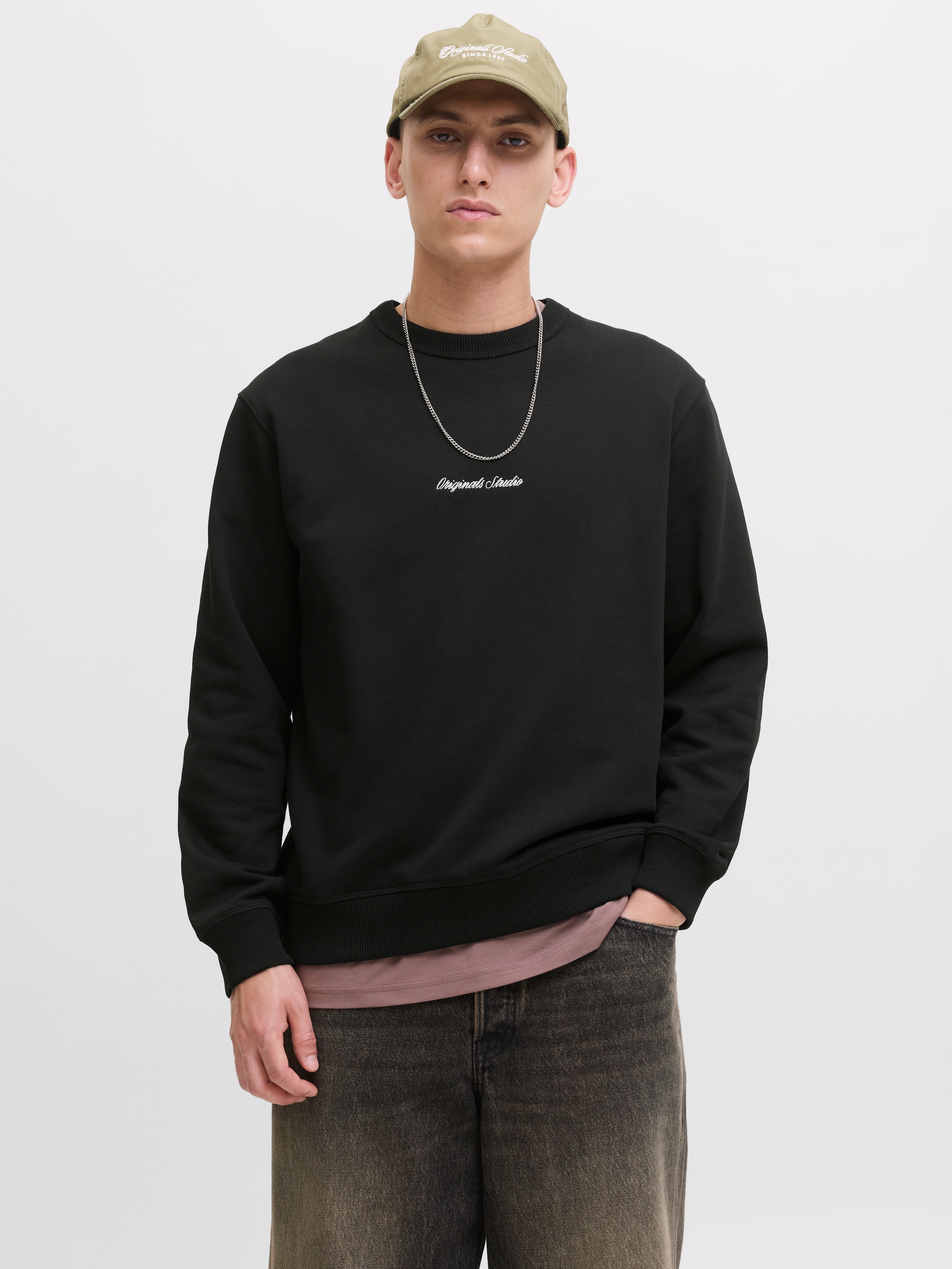 Image of Jack & Jones Sweatshirt "JORNORREBRO EMB SWEAT CREW NOOS", mit Logo Print