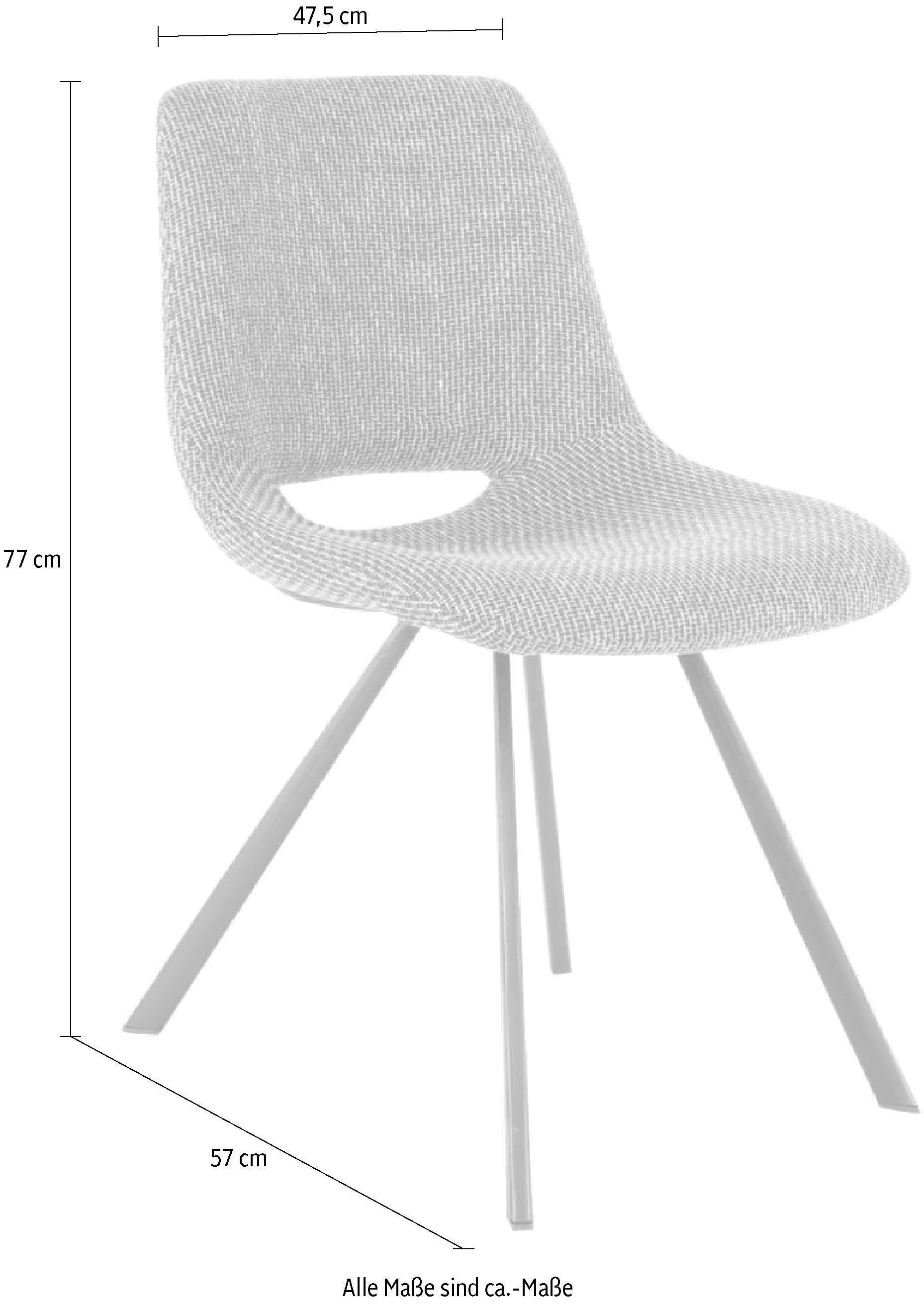 Kayoom Stuhl »Josephine 325 2er-Set , zeitloses Design, mit geometrischer Aussparung« (Set) 2 Stk.pflegeleicht, schlicht, weiche Polsterung für angenehmes Sitzgefühl