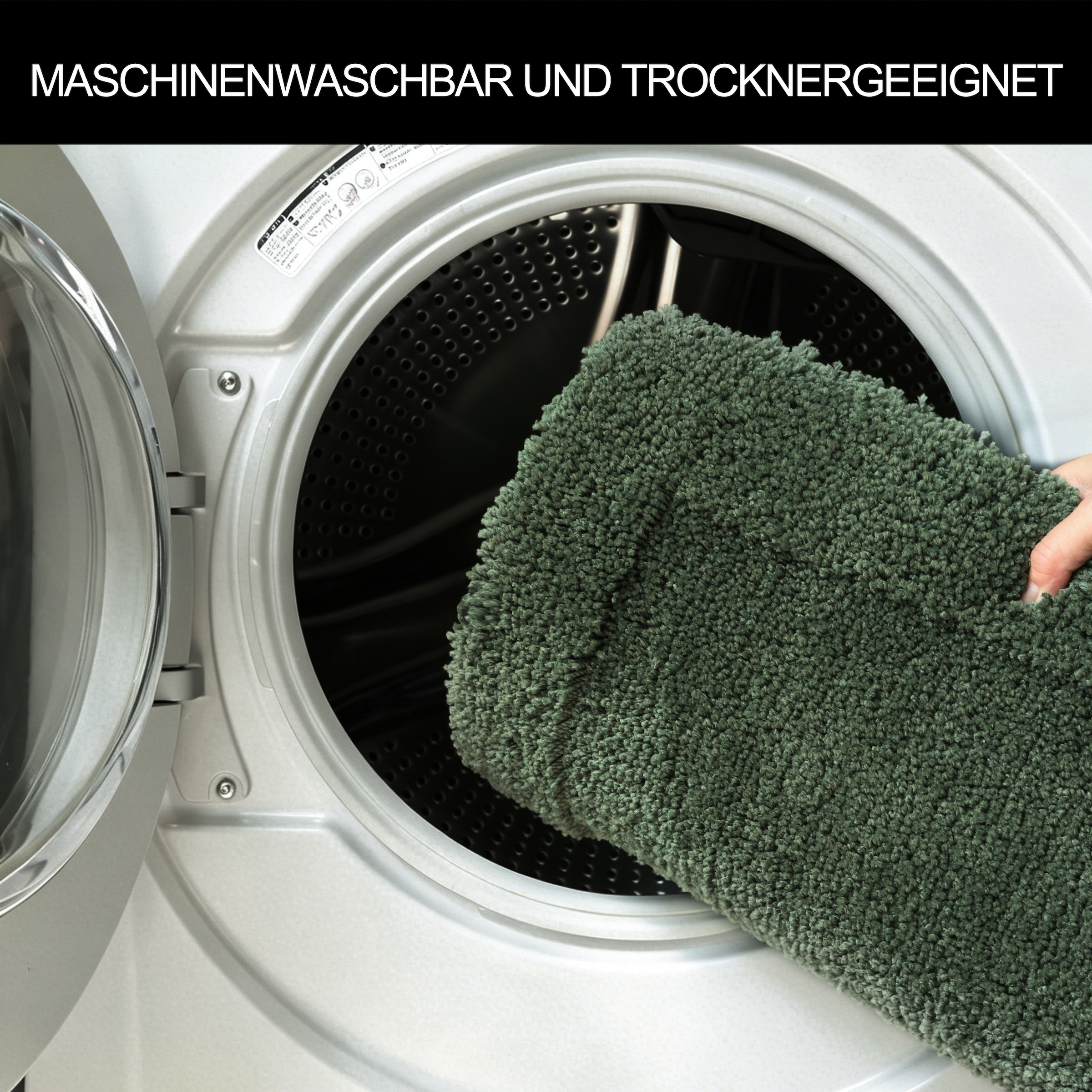 GOODproduct Badematte »Sanremo mit Rahmen, Badvorleger, Badezimmer Teppich, sehr weich« Höhe 25 mm rutschhemmend beschichtet fussbodenheizungsgeeignet | schnell trocknend Badteppich, unifarben, rechteckig und als 3-tlg. Set erhältlich