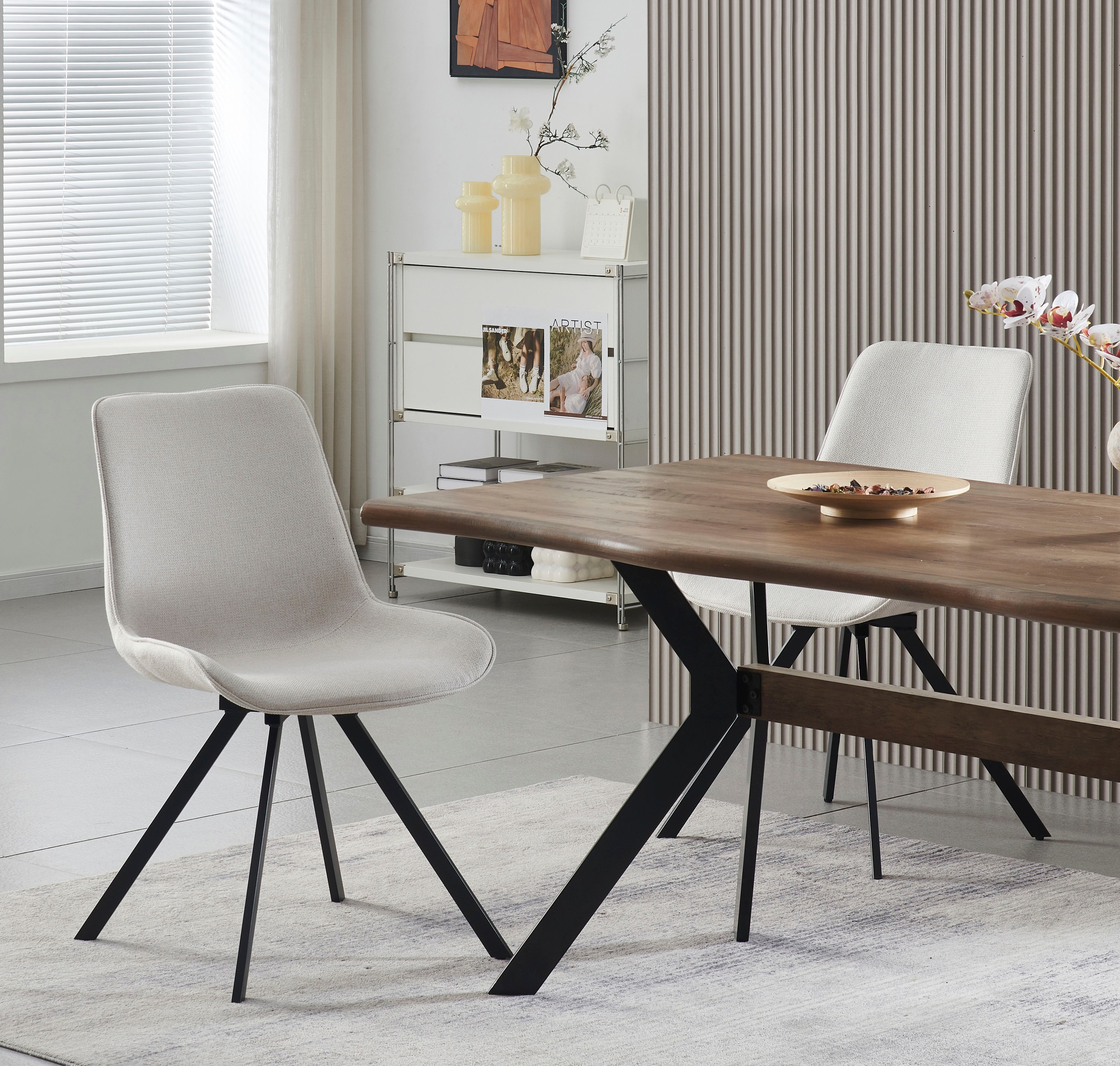 Home affaire Drehstuhl »INUVIK, 2er Set, mit Metallgestell in matt schwarz« (Set) 2 Stk.in verschiedenen Farben, Belsatbarkeit pro Stuhl 120 kg, 360° drehbar