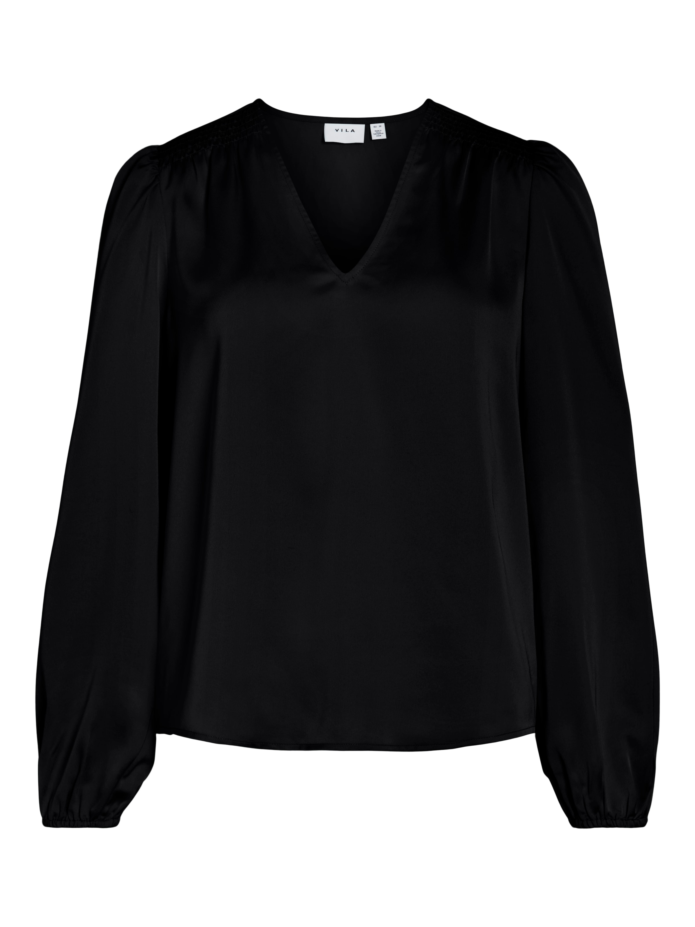 Vila T-shirt à manches longues »VIELLETTE L/S SMOCK SATIN TOP - NOOS«