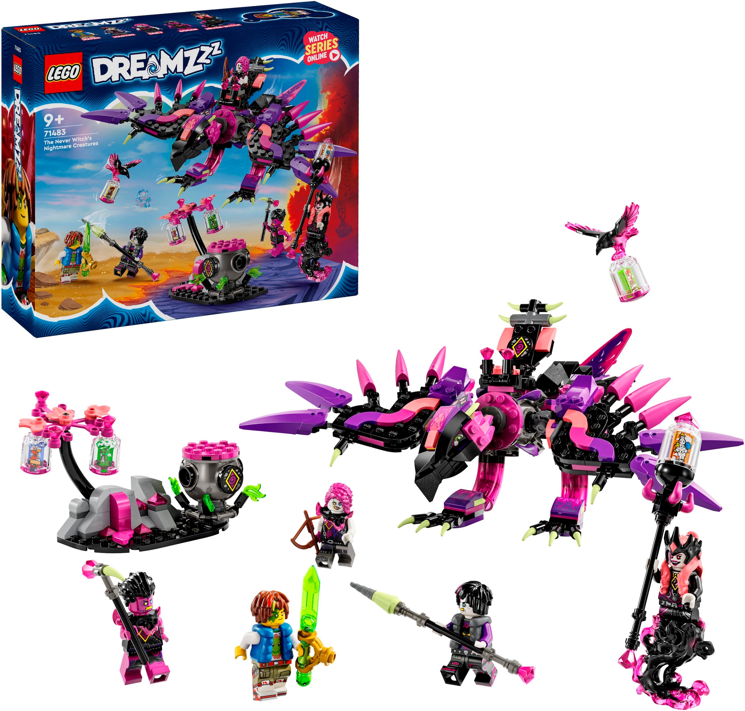 Image of LEGO Konstruktionsspielsteine "Die Albtraumkreaturen der Nimmerhexe (71483), LEGO DREAMZzz" Made in Europe