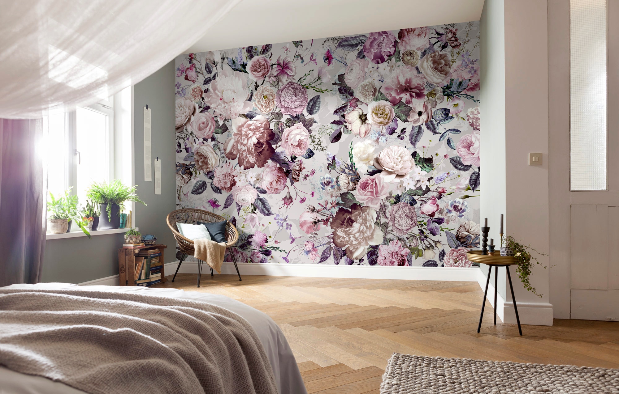 Komar Papier peint intissé »Digitaldruck Vlies -  Lovely Blossoms - Grösse 350 x 250 cm« imprimé Wohnzimmer, Schlafzimmer