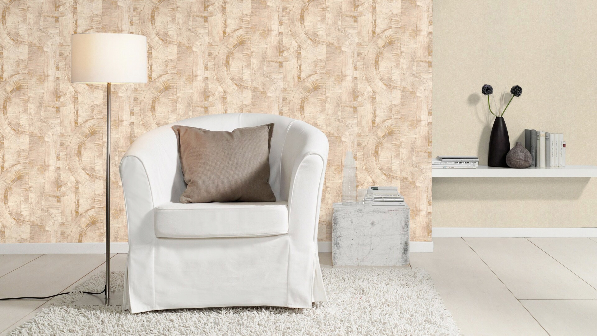 Rasch Papier peint intissé »Composition« Unitapete mit Struktur und Schimmer