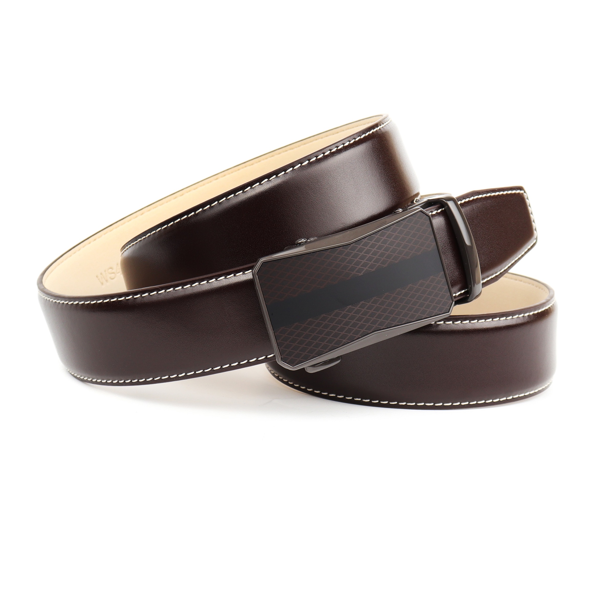 Image of Anthoni Crown Ledergürtel Perfekte Eleganz in Mocca für Anzüge und Jeans