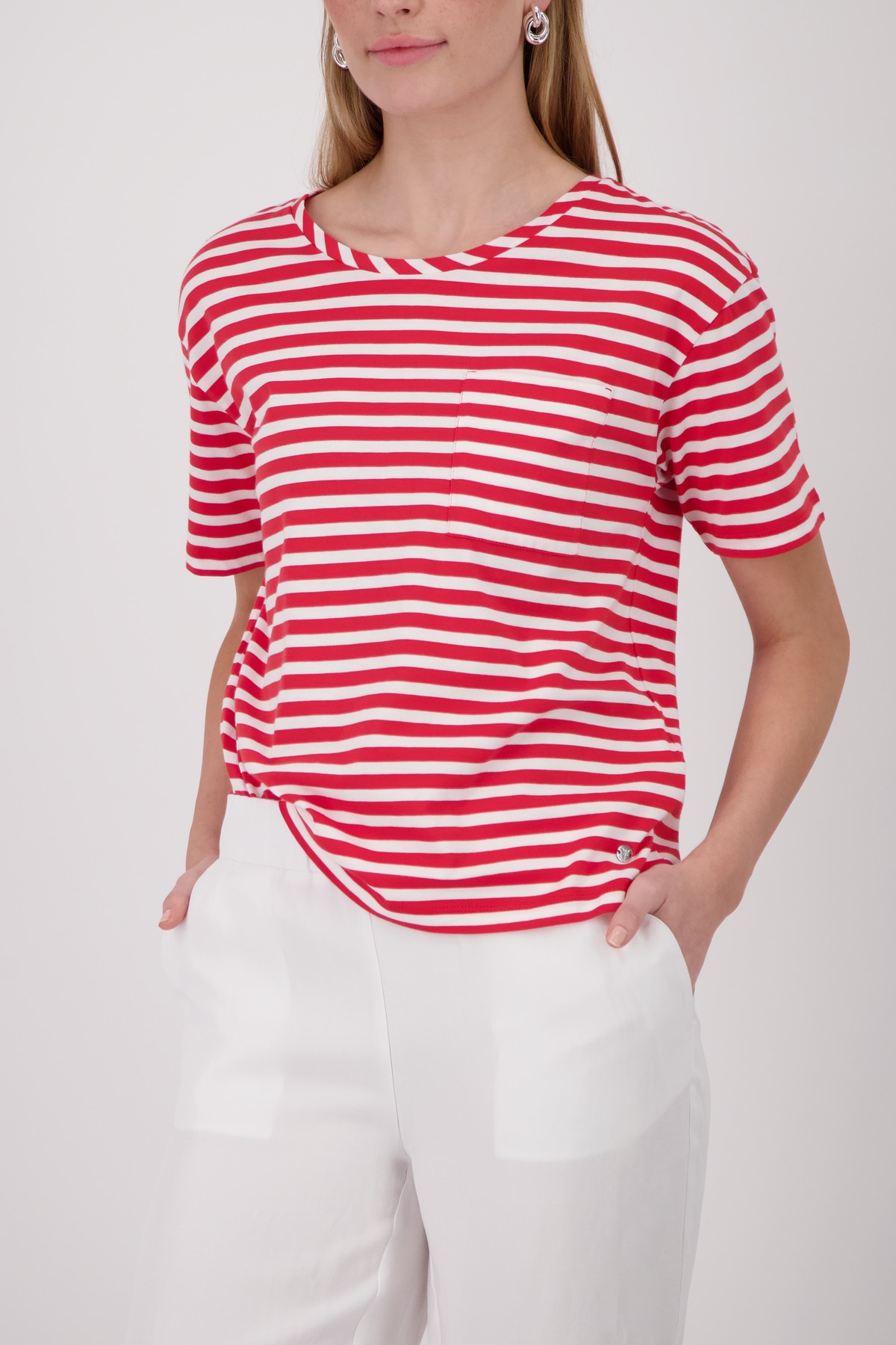 Image of Monari T-Shirt "Shirt Basic Pima Ringel" Regular fit mit Streifenmuster