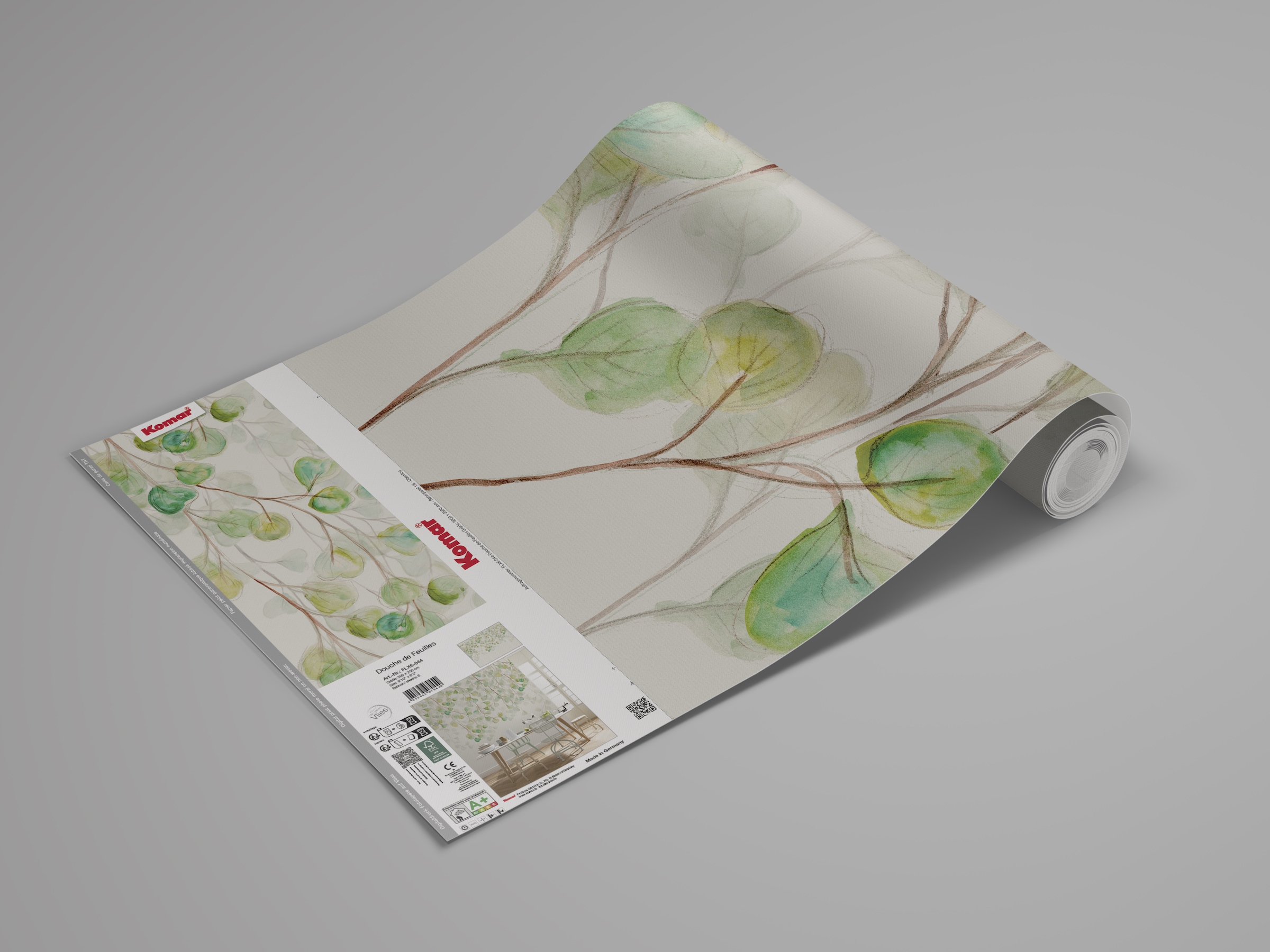 Komar Fototapete »Komar Vlies Fototapete - Douche de Feuilles - Grösse 300 x 250 cm«, bedruckt