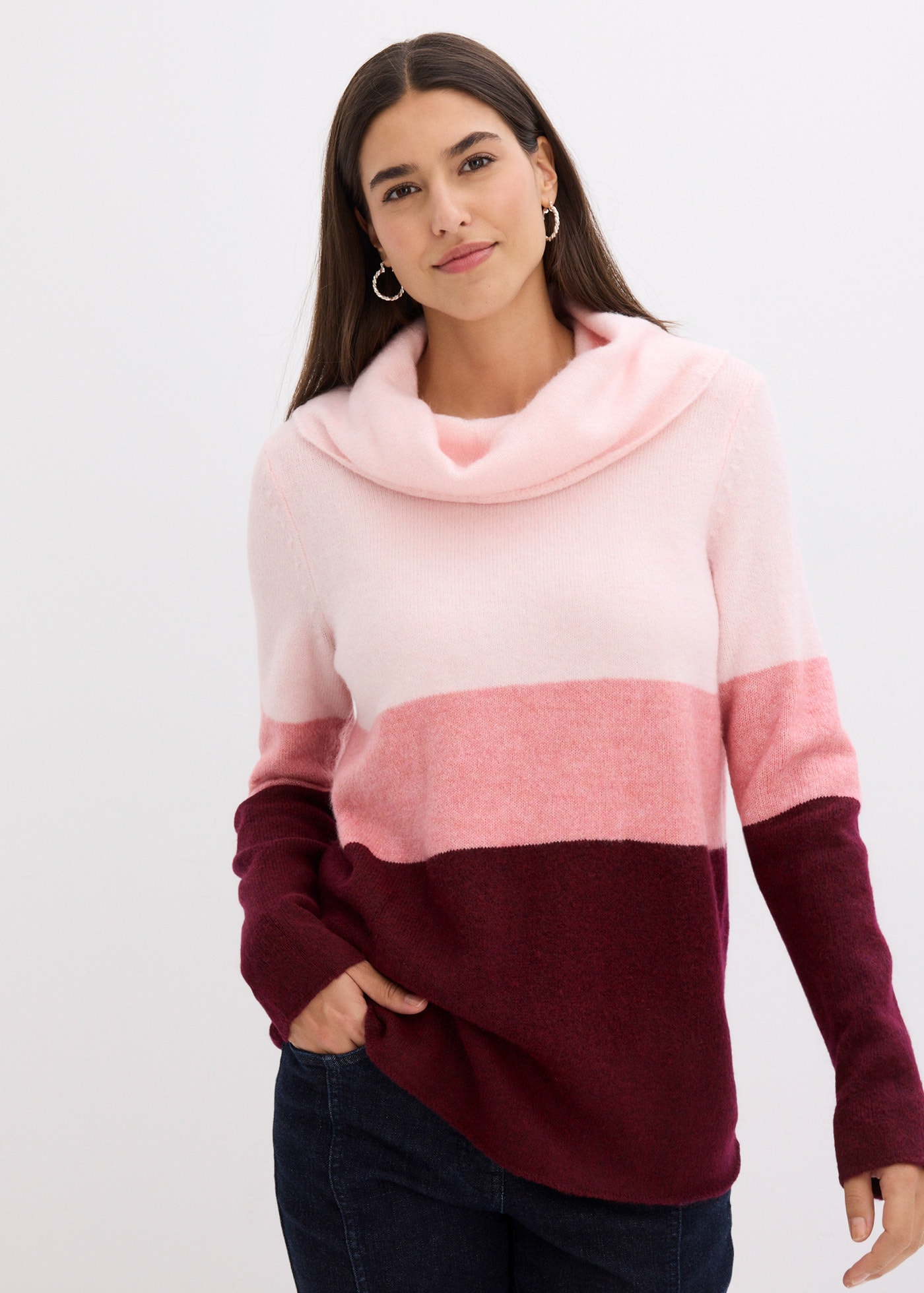 Image of bonprix Rollkragenpullover "Rollkragenpullover" mit Elasthan-Anteil, mit Wasserfallkragen, lockere Passform