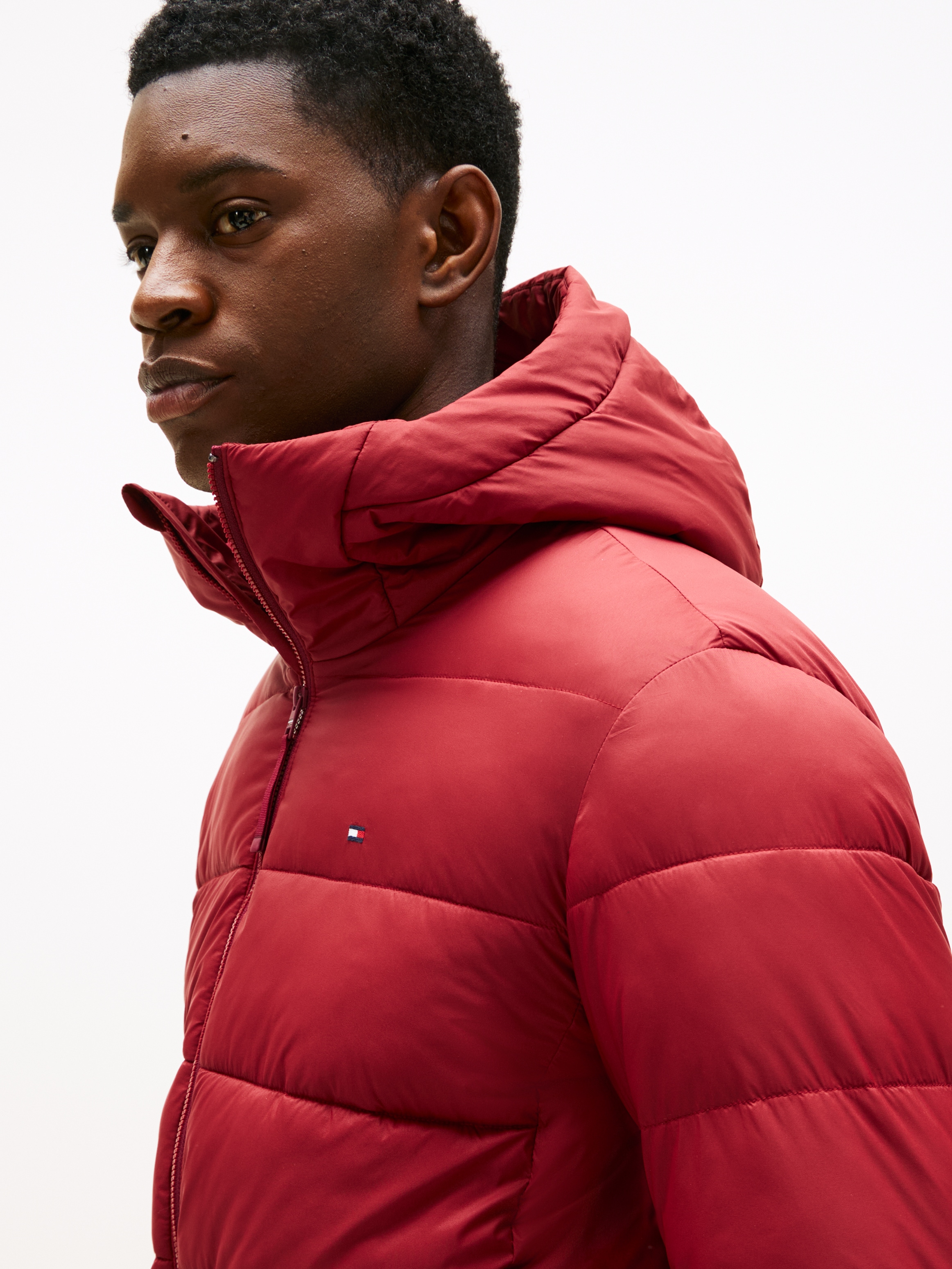 Tommy Hilfiger Veste matelassée »MID WEIGHT HOODED JACKET« mit Kapuze Winterjacke, Übergangsjacke