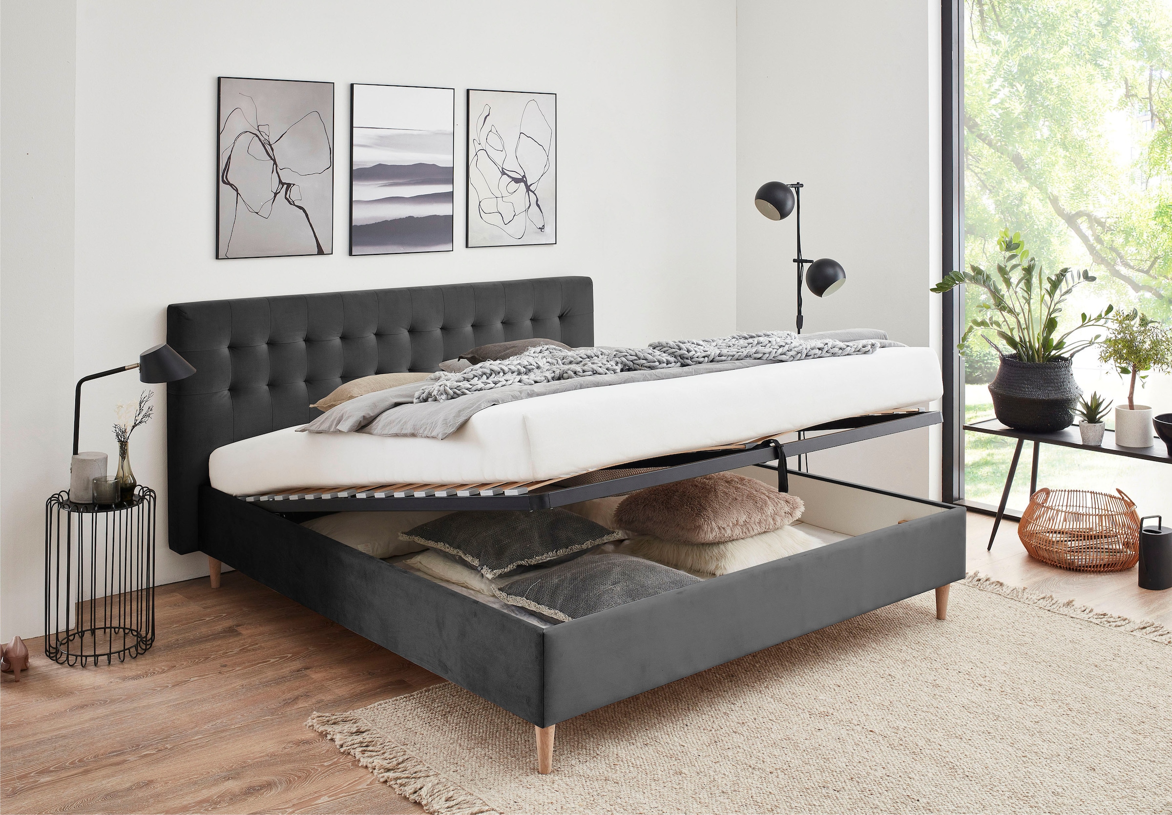 ATLANTIC home collection Polsterbett »Veronika« mit Bettkasten und Lattenrost