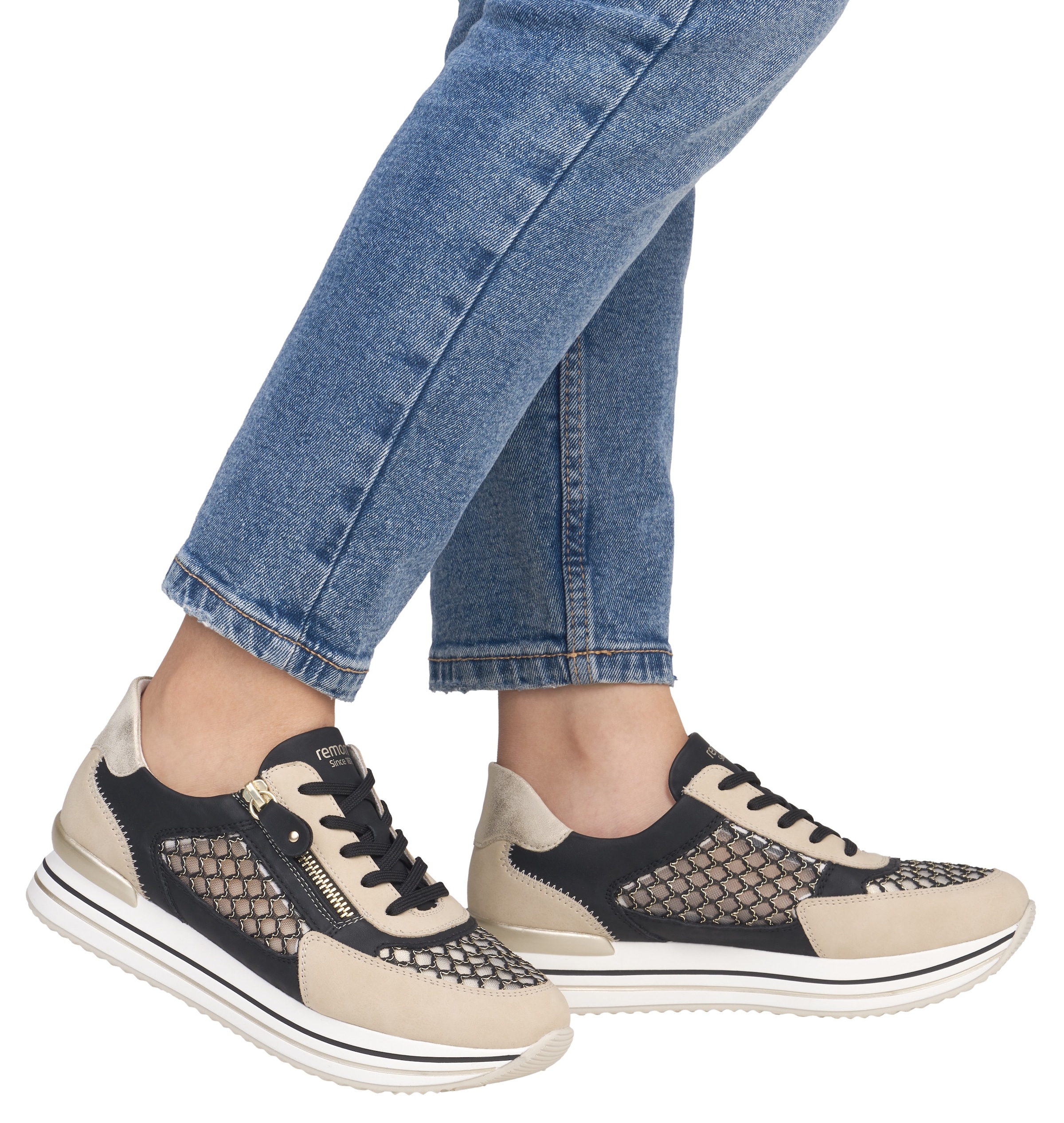 Remonte Baskets à plateforme  , Freiezitschuh, Halbschuh, Schnürschuh, vegan, Kontrastbesatz