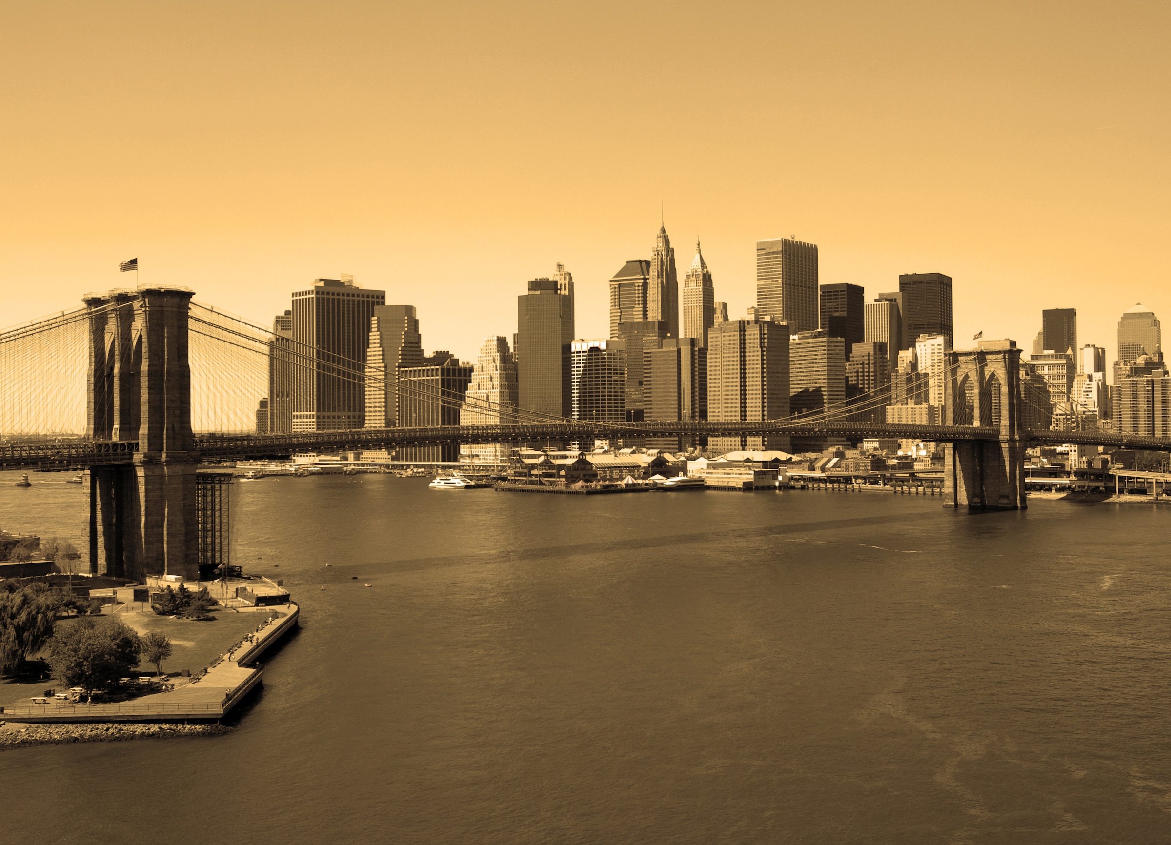 Image of Papermoon Fototapete "Brooklyn Bridge in Sepia" glatt