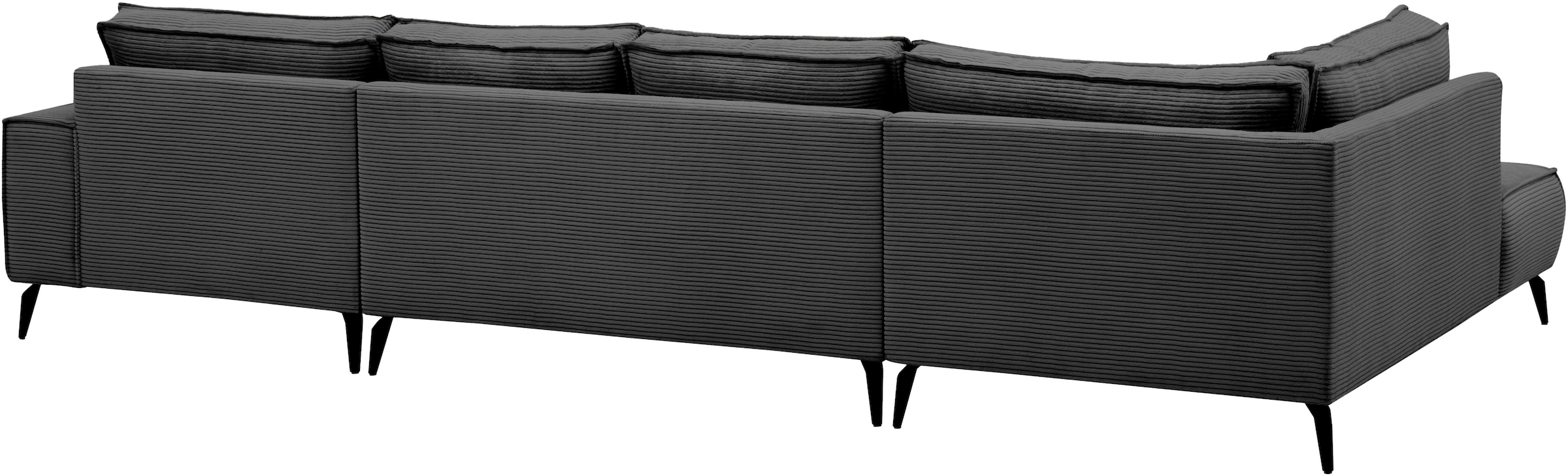 Home affaire Wohnlandschaft »mit Hocker, TVINNU, moderne U-Form in Cord oder Leinenoptik« Recamiere rechts/links, stellbar zum Schlafsofa (Krokodilverbinder)