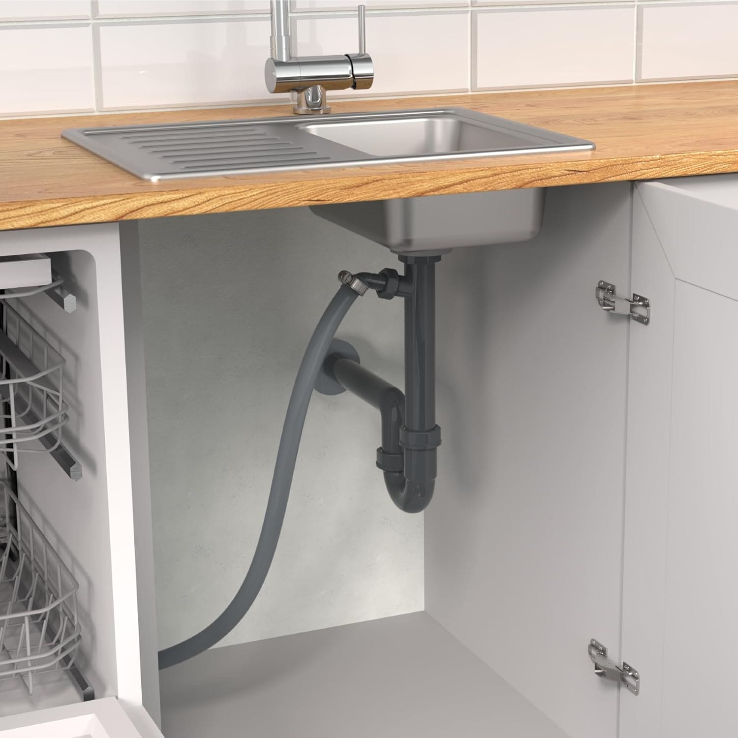 Kirchhoff Siphon »ECO-SAVE« Set,  KS Spültisch-Röhrensiphon, 1 1/2"IG x 40 mm, mit 3/4" Geräteanschluss