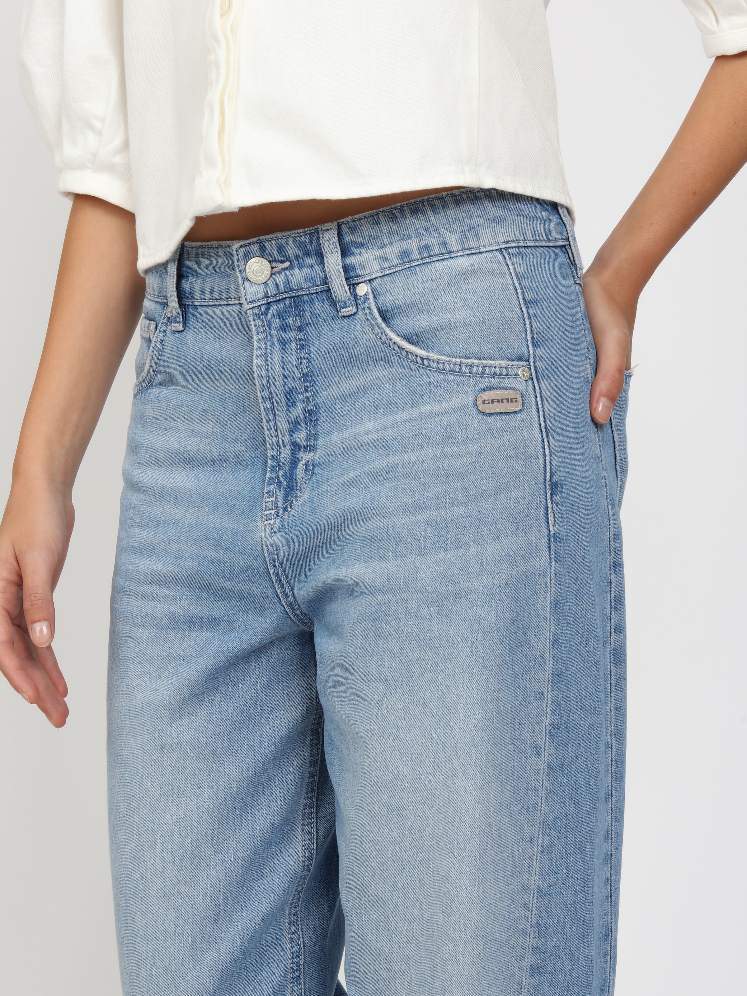 GANG 5-Pocket-Jeans »94BLAKE« mit eingesetztem Seitenstreifen, cropped