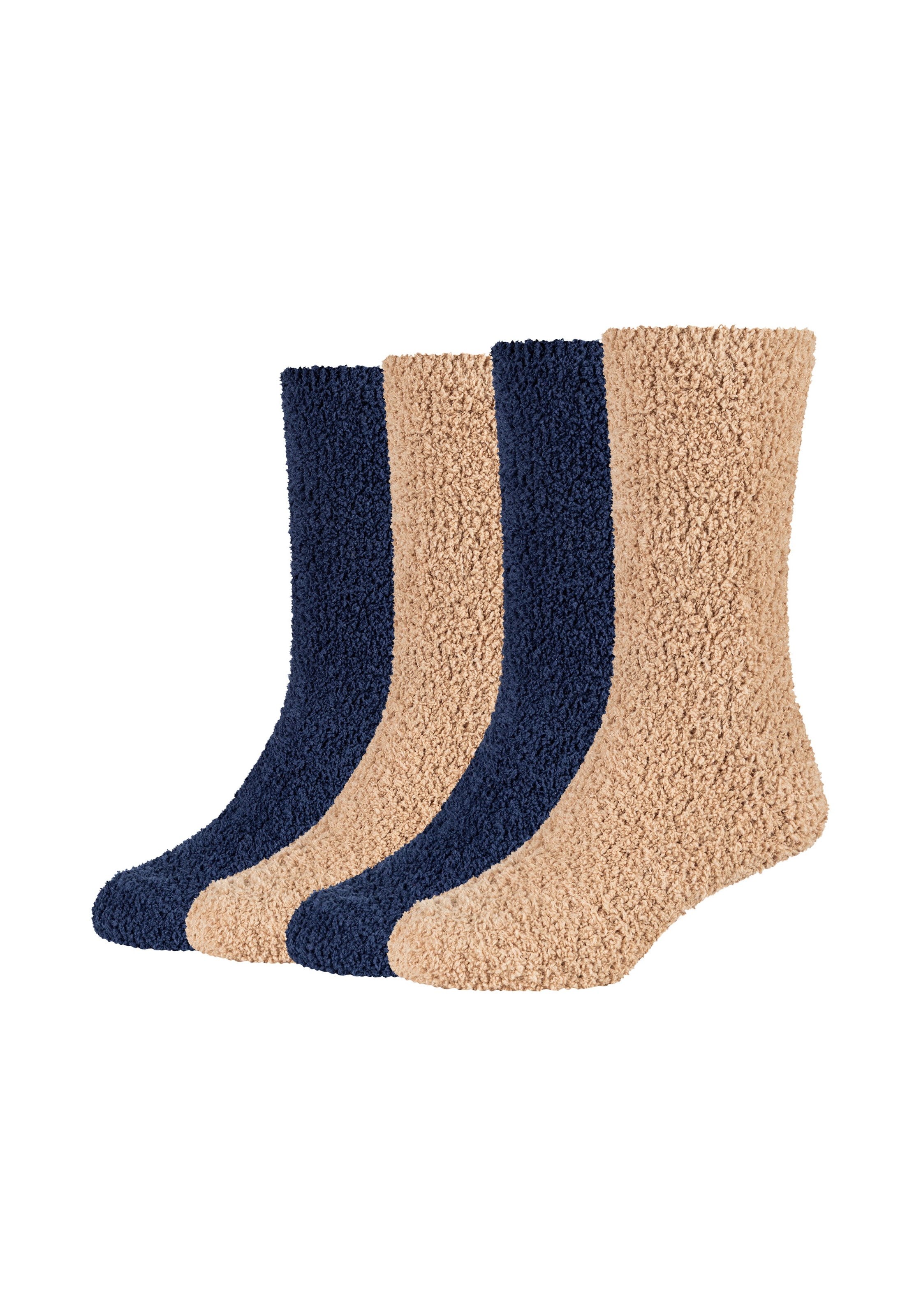 Camano Socken »warm & cozy« 4 Paar tlg. Crew-Schnitt, mit weichem Bund ohne Gummidruck, warme Kuschelqualität