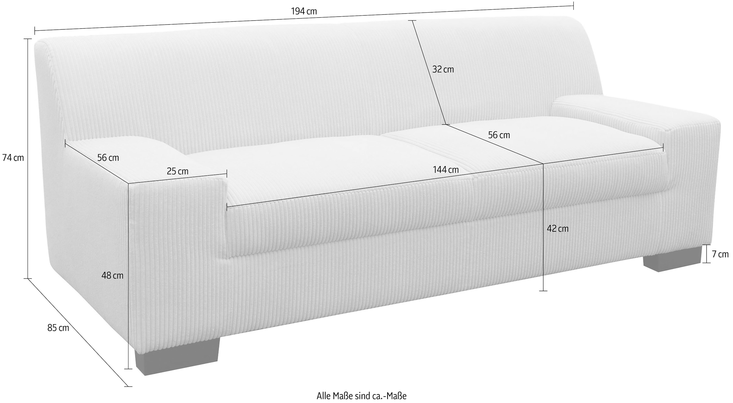 GOODproduct 2-places »Faxe 194 x 85 cm, auch mit Schlaffunktion« en tissu d'ameublement doux et facile d'entretien