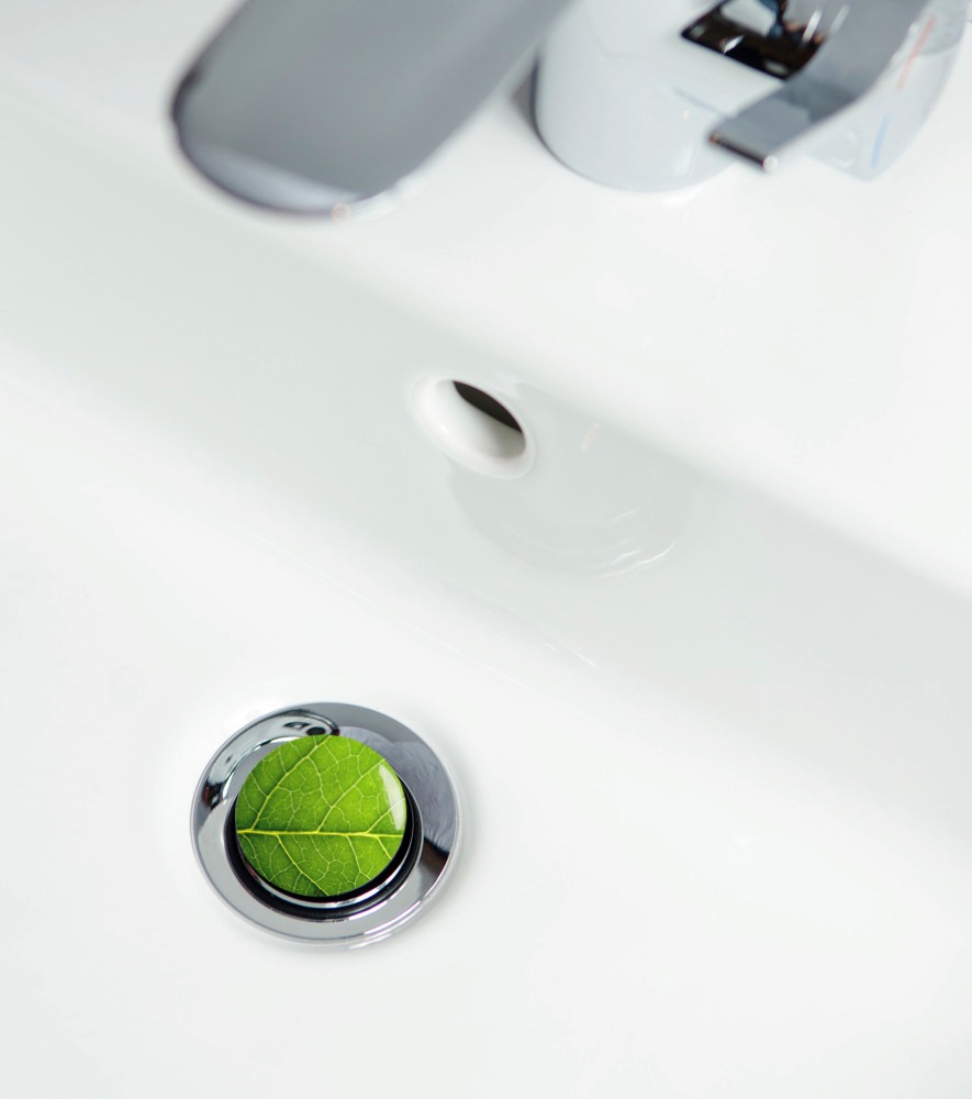 Sanilo Badaccessoire-Set »Blatt« bestehend aus WC-Sitz, Badteppich und Waschbeckenstöpsel