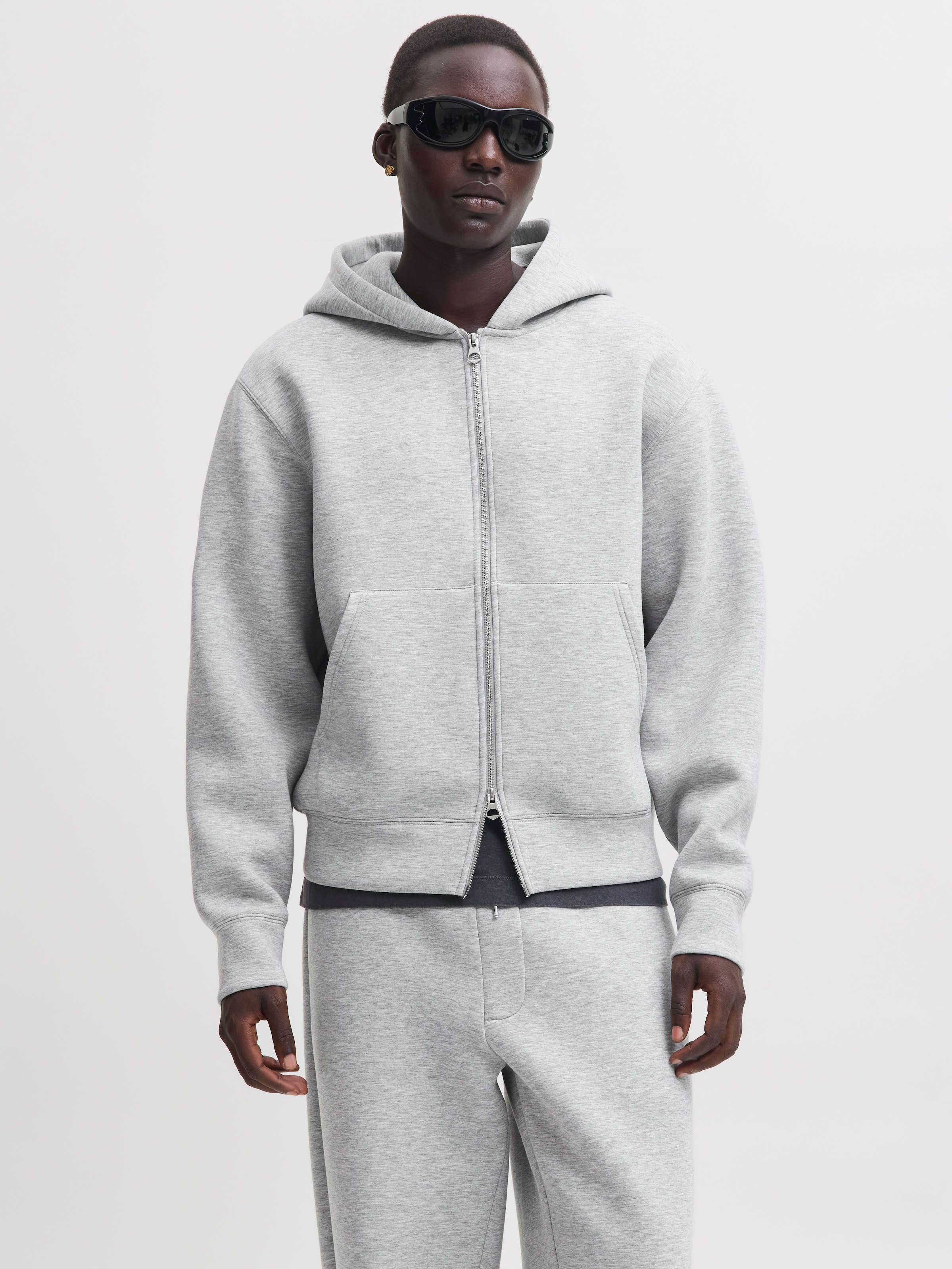 Jack & Jones Kapuzensweatjacke »JCOLEGACY SWEAT SCUBA ZIP HOOD NOOS« Materialmix, locker geschnitten